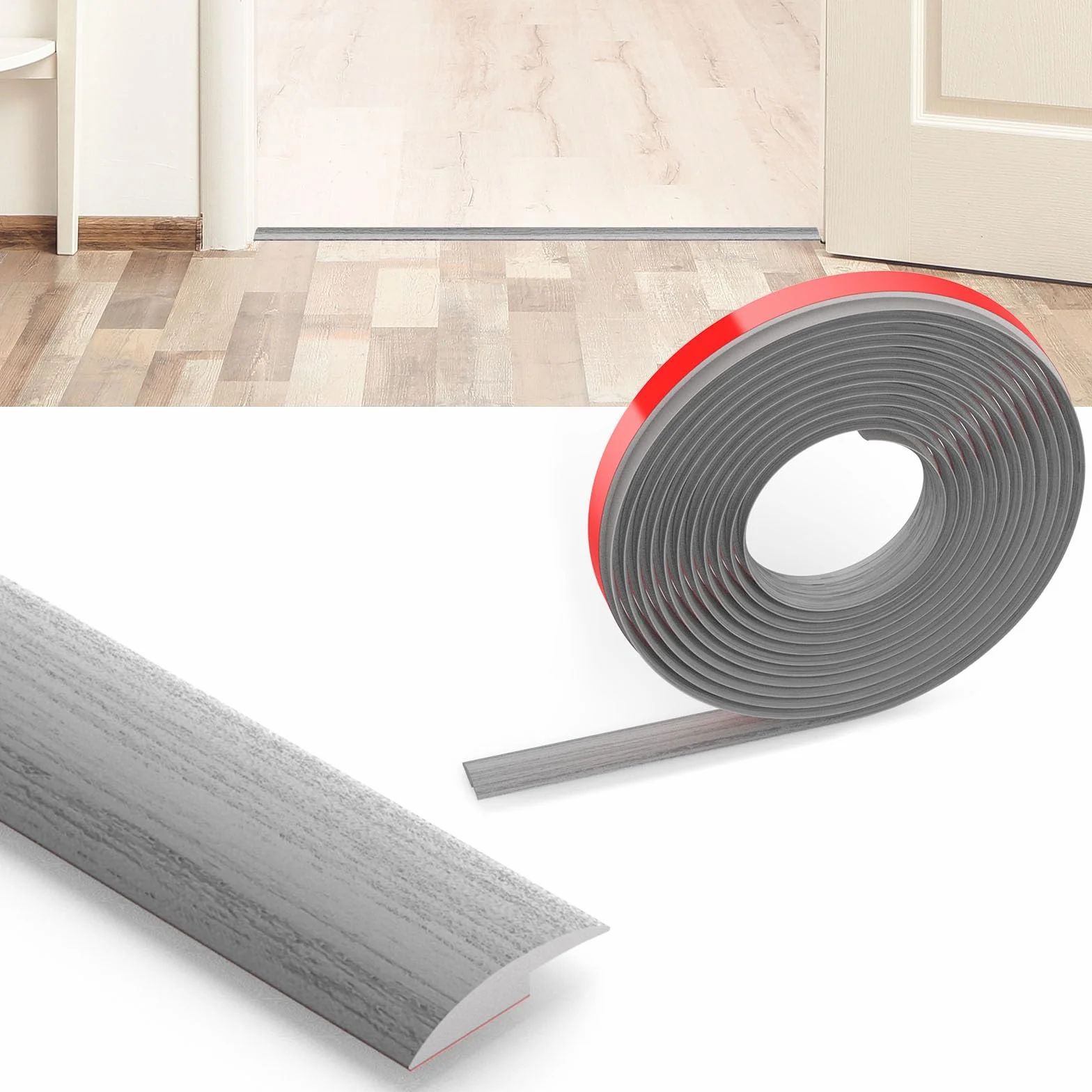 Flintronic Listwa przejściowa do podłóg laminowanych, 1,2 m, PCW, listwa przejściowa, progowa, do łączenia podłogi, dywanu, słojów drewna 3 mm