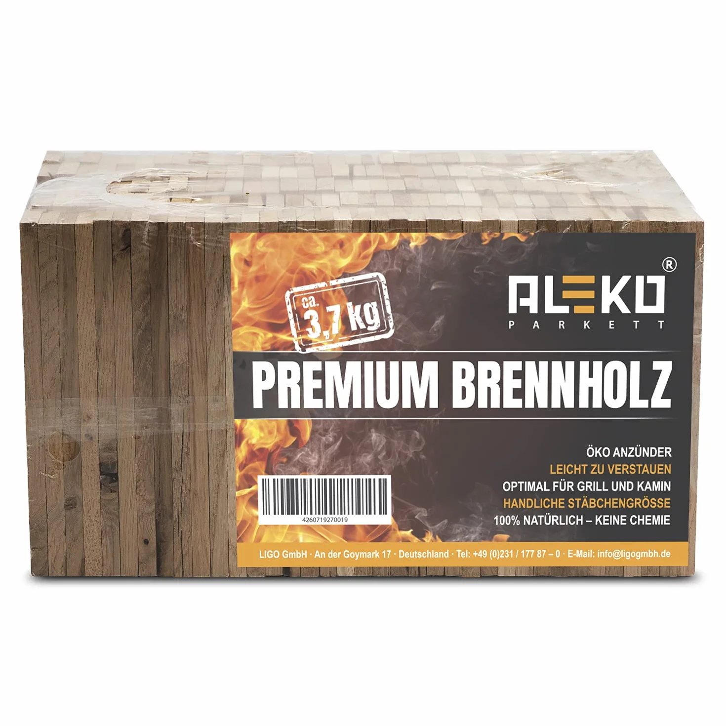 Aleko Premium 3,7 kg drewno dębowe rozpalacz do grilla, kominka, pieca, idealny do grilla, suszonego i nieobrobionego drewna opałowego