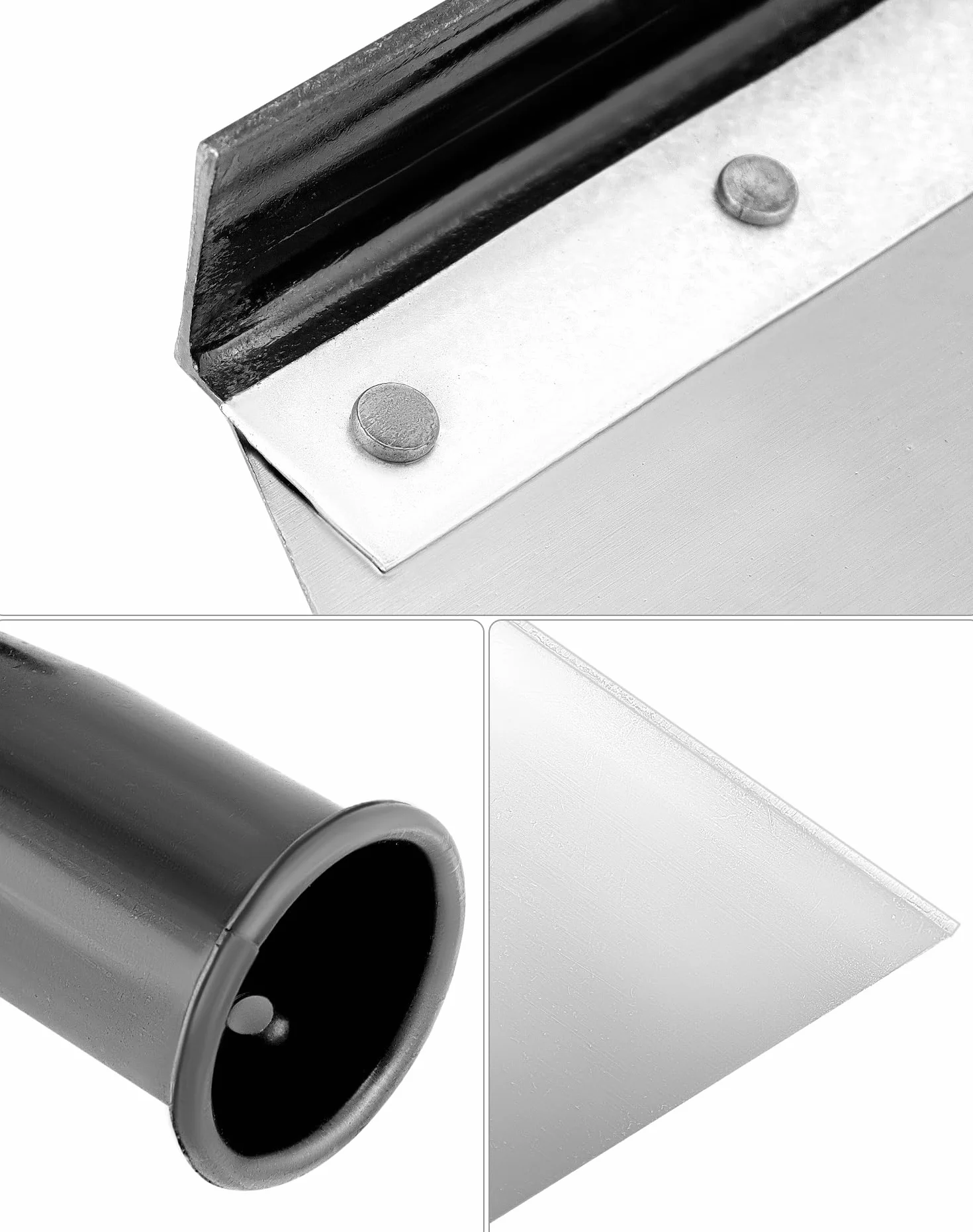 QWORK® Łopata ogrodowa ze stali manganowej 30cm, wymienna głowica do czyszczenia chwastów i skrobania