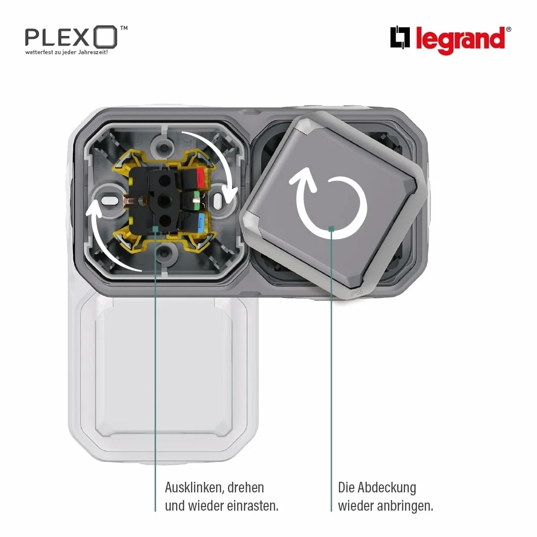 Legrand Plexo New 2-fach Gehäuse, horizontal und vertikal, anthrazit (069602L)