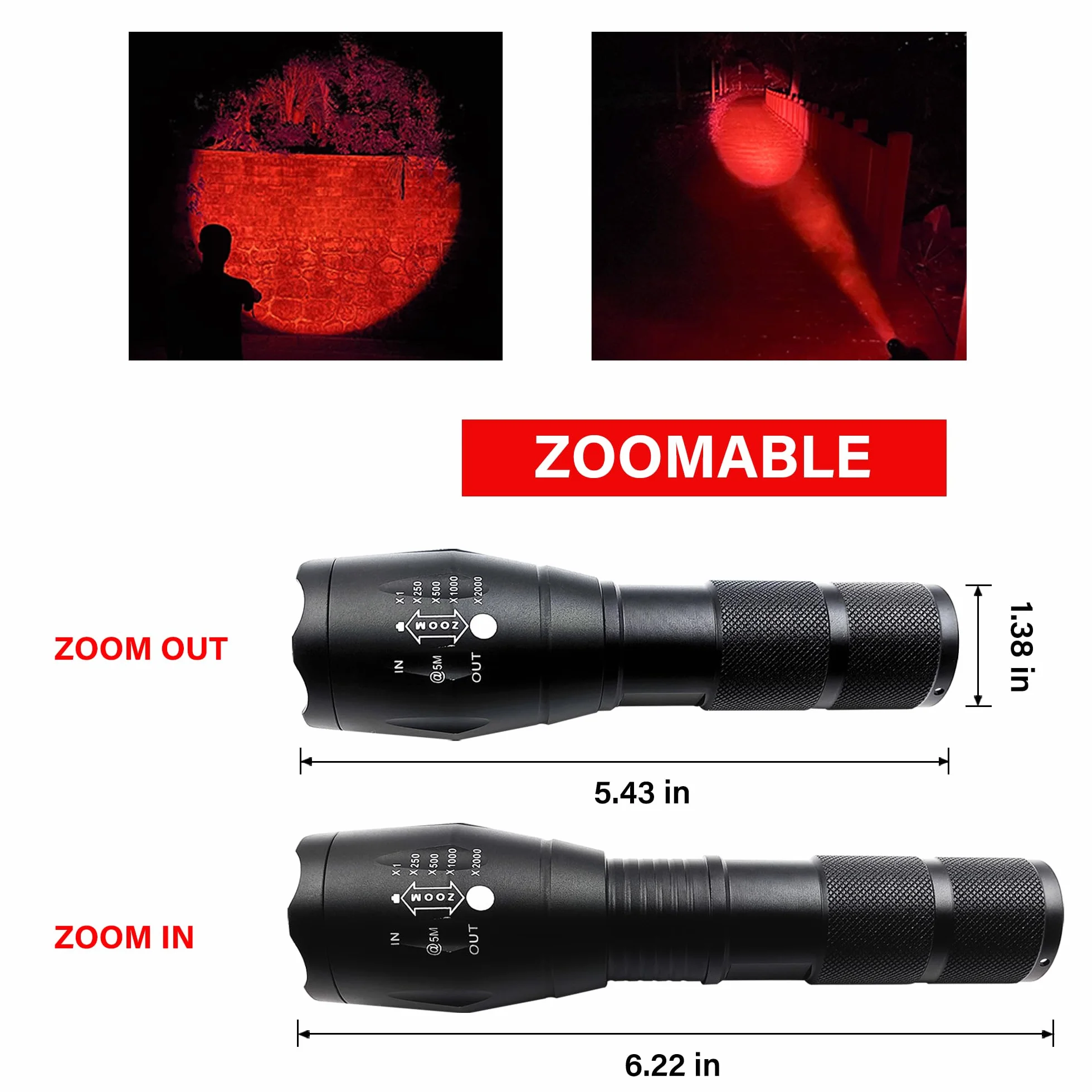 Latarka LED (czerwone światło)