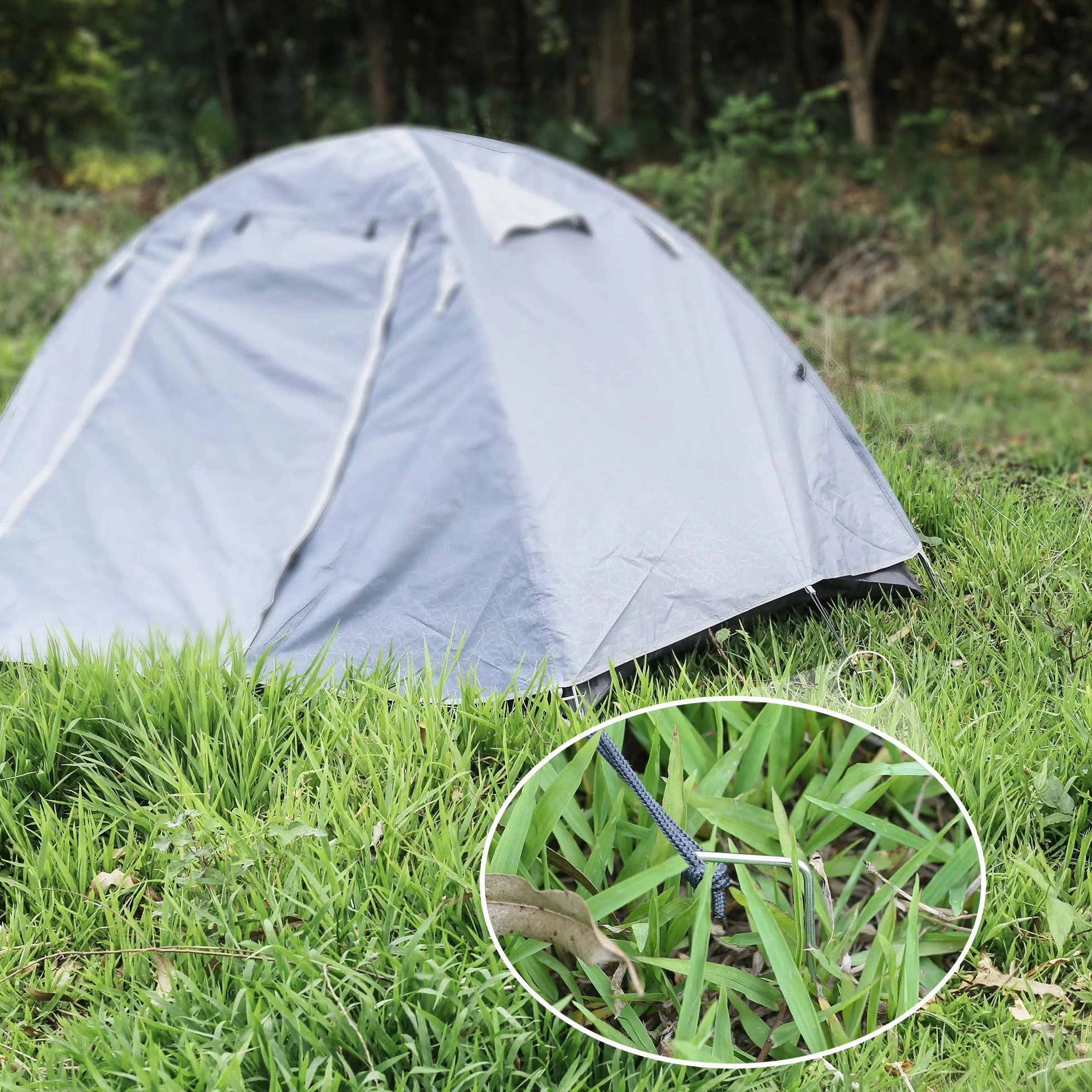 50 szt. Wytrzymałe Szpilki Ogrodowe 20cm Ø 3mm – Ocynkowane Stalowe Kotwy Mocujące do Mocowania i Kotwiczenia Agrowłókniny, Obrzeży Krajobrazowych, Siatek i Rurek z 1 Hakiem do Wyciągania