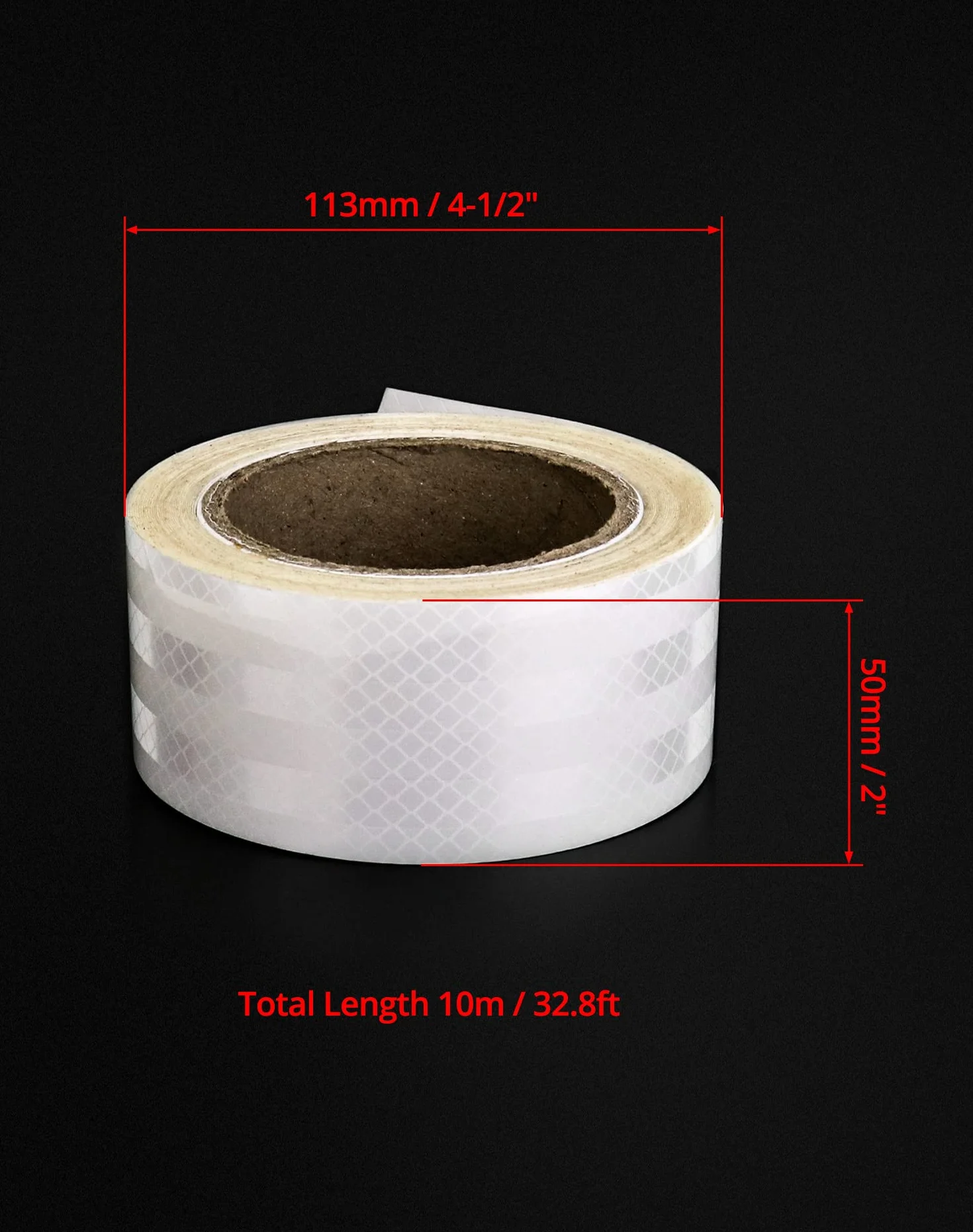 QWORK® Taśma odblaskowa samoprzylepna - 5cm x 10M - Wodoodporna taśma odblaskowa ostrzegawcza do pojazdów, samochodów, przyczep, na zewnątrz (biała)