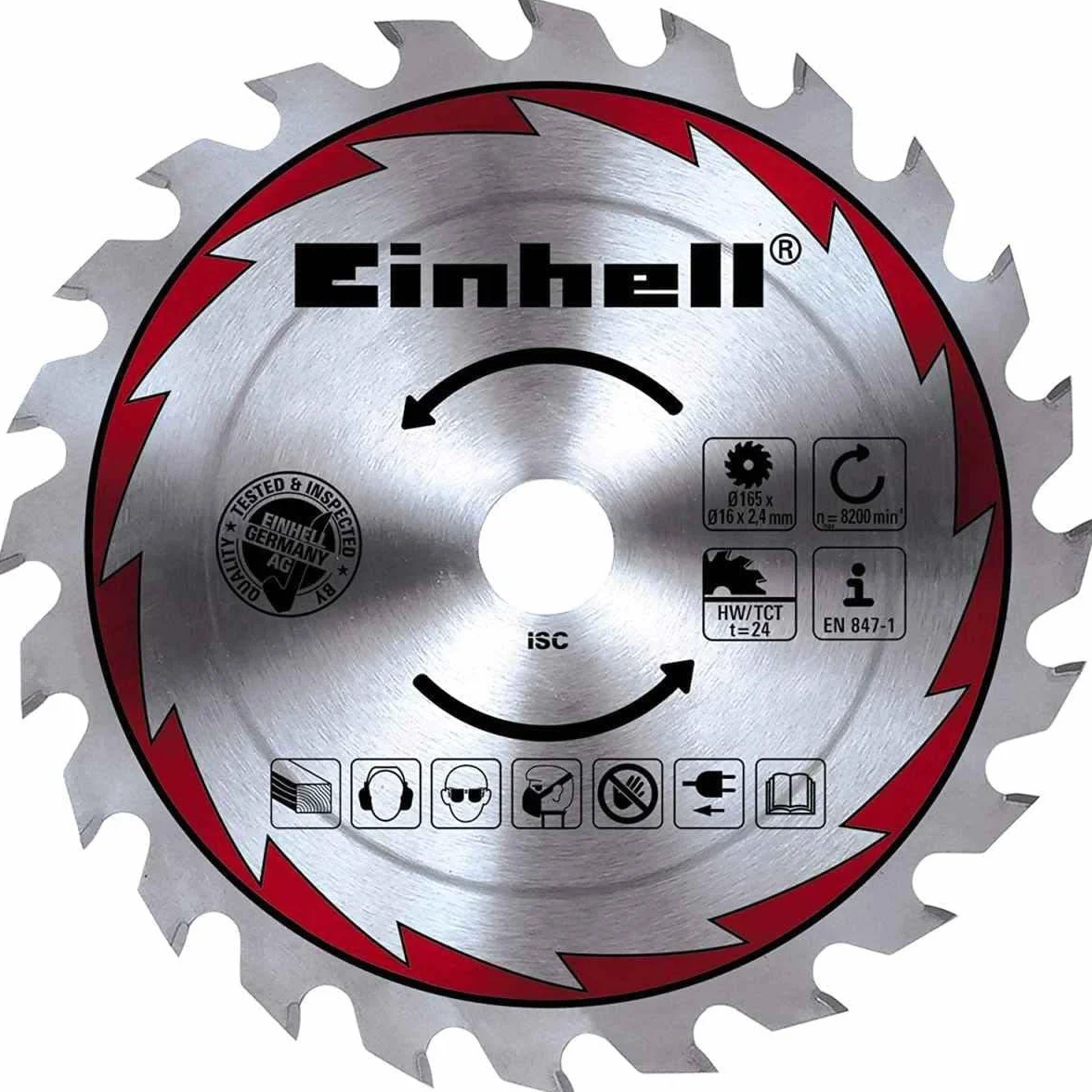 Einhell Piła, Czerwony/Srebrny, ‎33.5 x 24.8 x 24.8 cm; 3.8 kg, 165 mm, 230 V, 1200 W