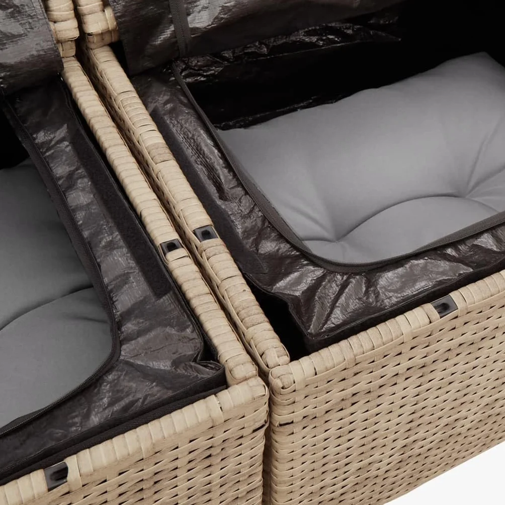 vidaXL Sofa ogrodowa 2-osobowa polirattan beż
