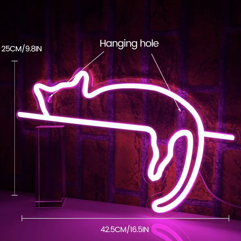 Kottabliczka LED, personalizowana neonowa USB, prezent dla dzieci, do sypialni, stolika nocnego, salonu, dekoracja ścianowa, akrylonitryl