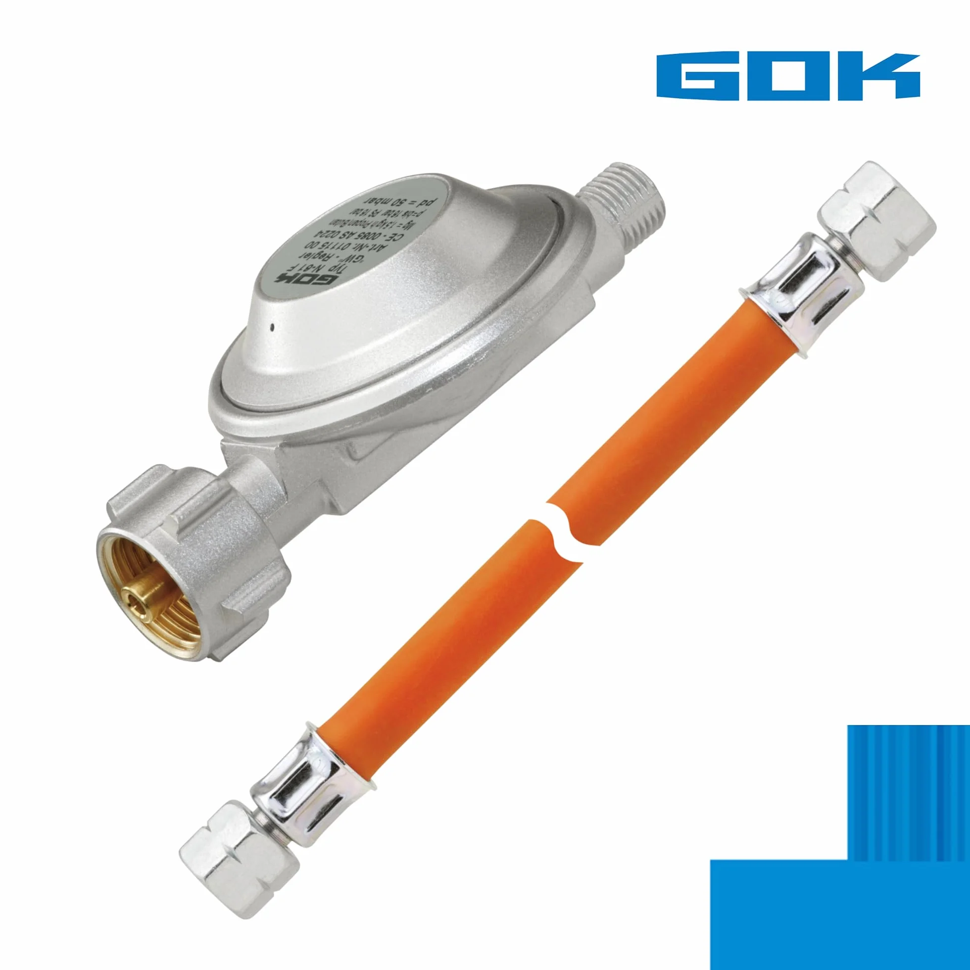 Zestaw regulatorów węża 50 mbar 150 cm