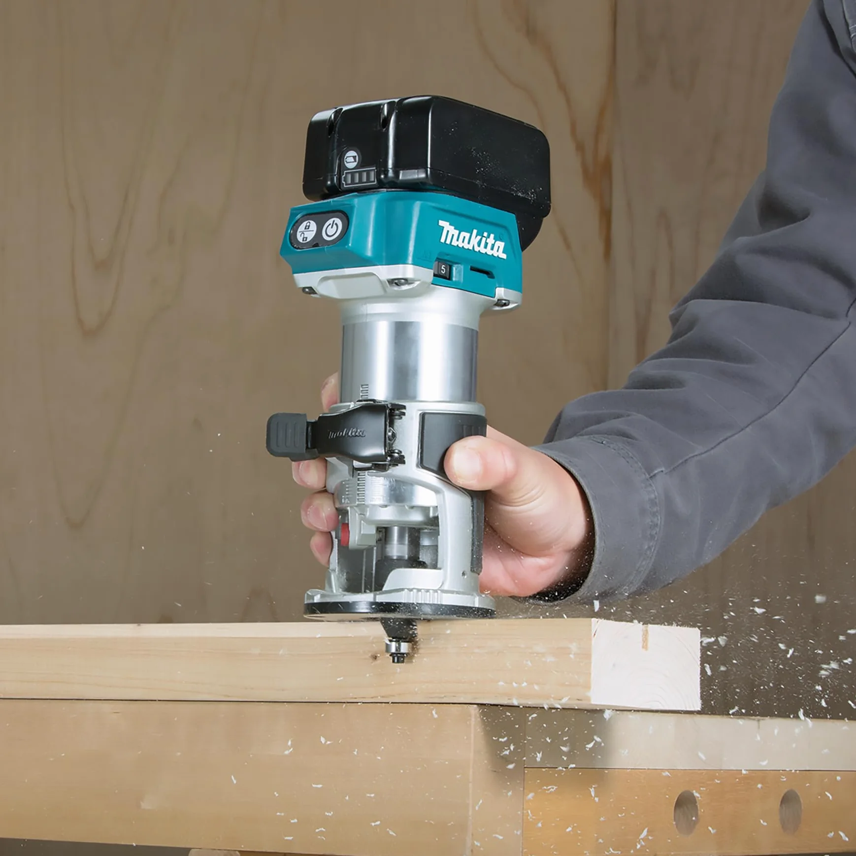 Makita DRT50ZJX2 Frezarka Wielofunkcyjna, 800 W, 18 V, Niebieski, 13.4 x 8.9 x 22.6 cm