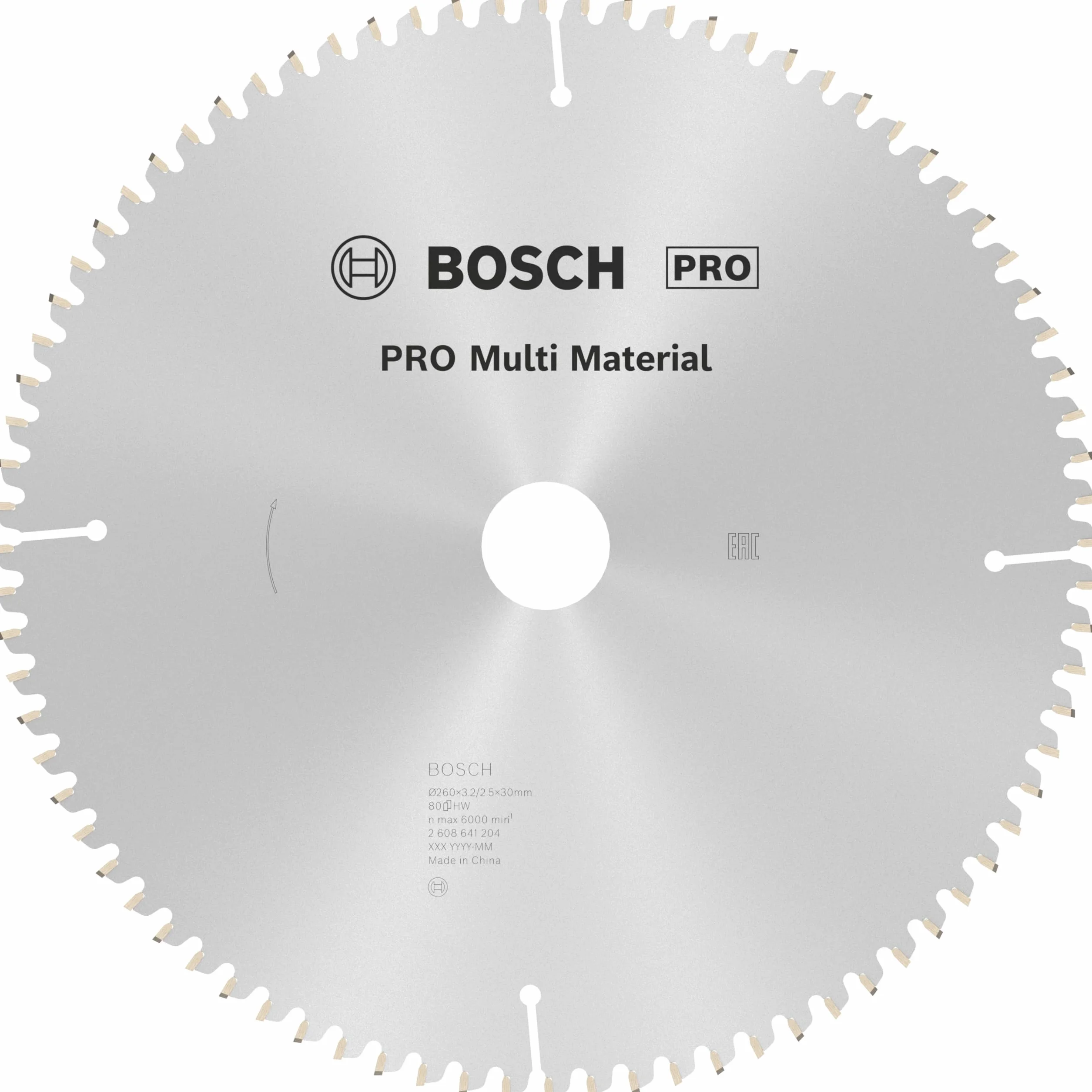 Bosch 2608641204 260 X 3.2 X 30/80 Multi Material Circular Saw Blade