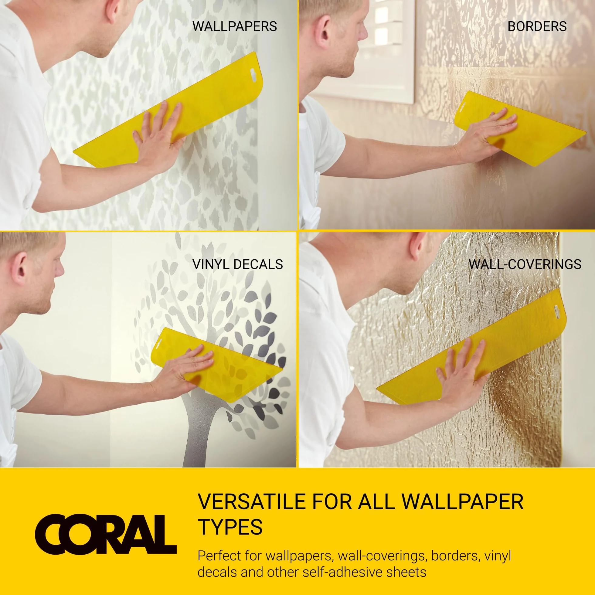 Coral 69502 Paperwiz XL 21-calowe narzędzie do tapet 3 w 1, oryginalne, żółte