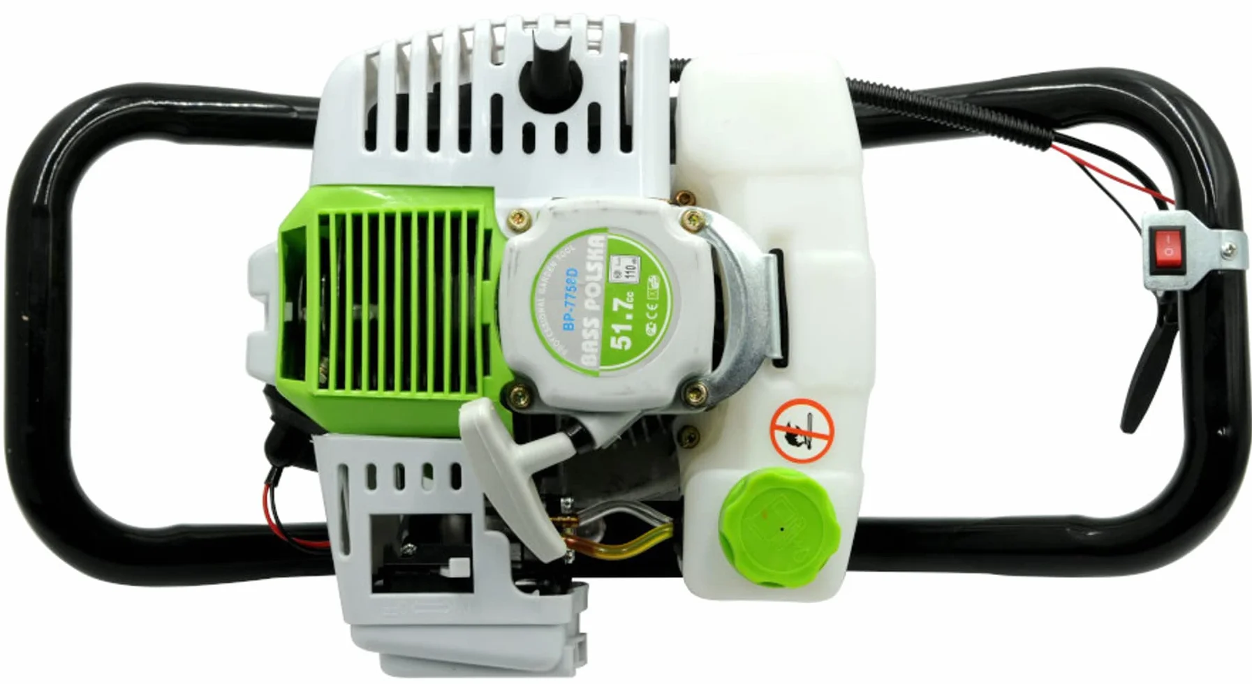 BASS POLSKA Wiertnica Glebowa Spalinowa Moc 1,46 kW Jednocylindrowy Dwusuwowy Silnik 51,7 cc Zapłon CDI Wymienne Rozmiary Wietrła od 100 do 300 mm Ślimak do Gleby