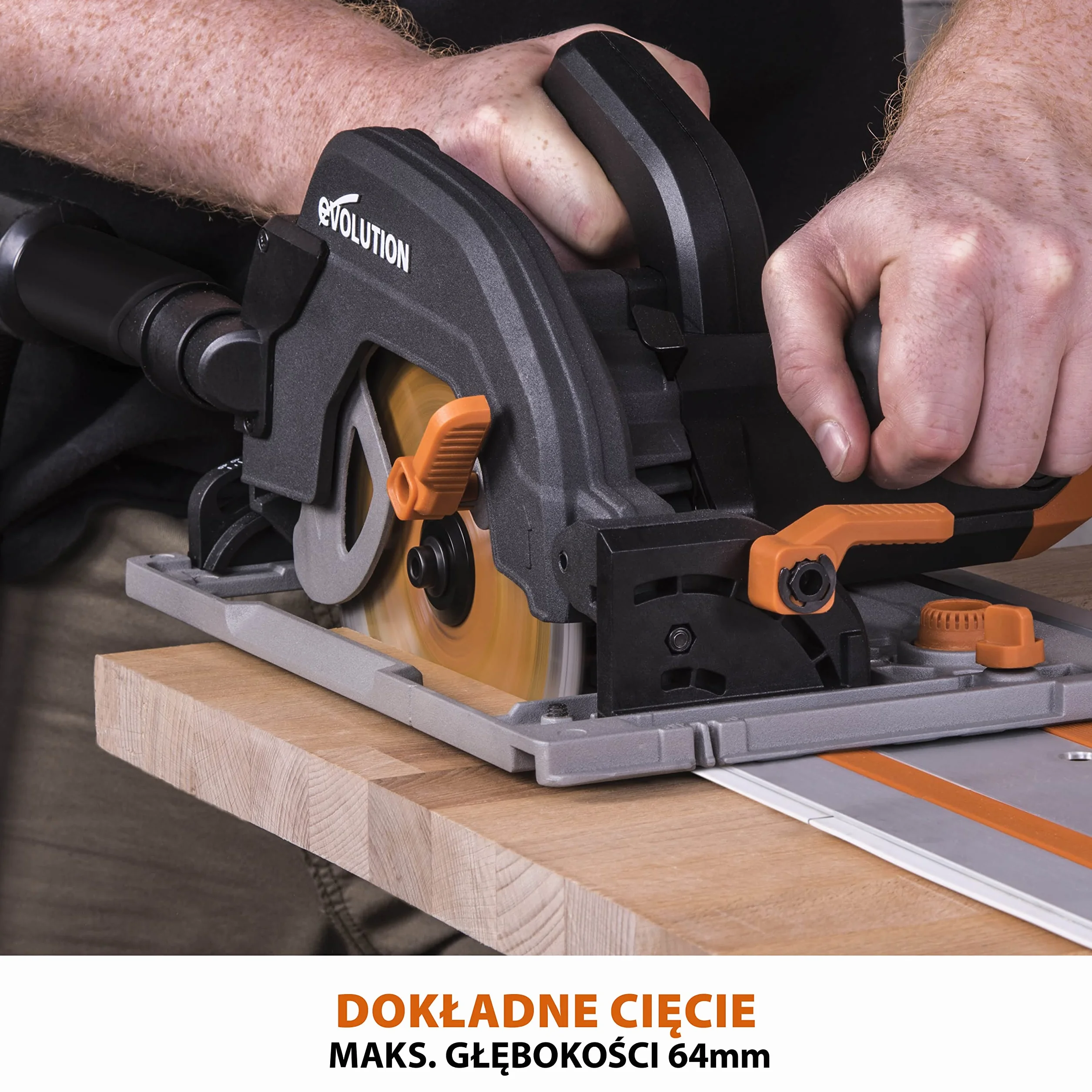 Evolution Power Tools R185CCSX Piła tarczowa i prowadnica do różnych materiałów, tnie drewno, drewno z gwoździami metal stal aluminium plastik, opcja odchylenia, w zestawie prowadnica 1020 mm, 185 mm