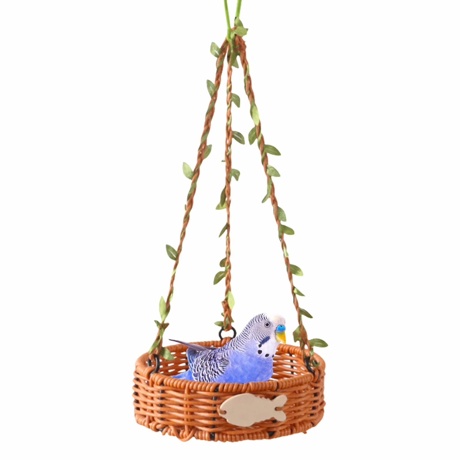 Hammock Bird Jaskinie gniazd ptaków Miejsca do spania Nymphensithich Imitat Rattan Vintage Ręcznie Oddychająca tkanina łatwa do czyszczenia dla Kanarków nimfy wspinaczkowe jedzenie