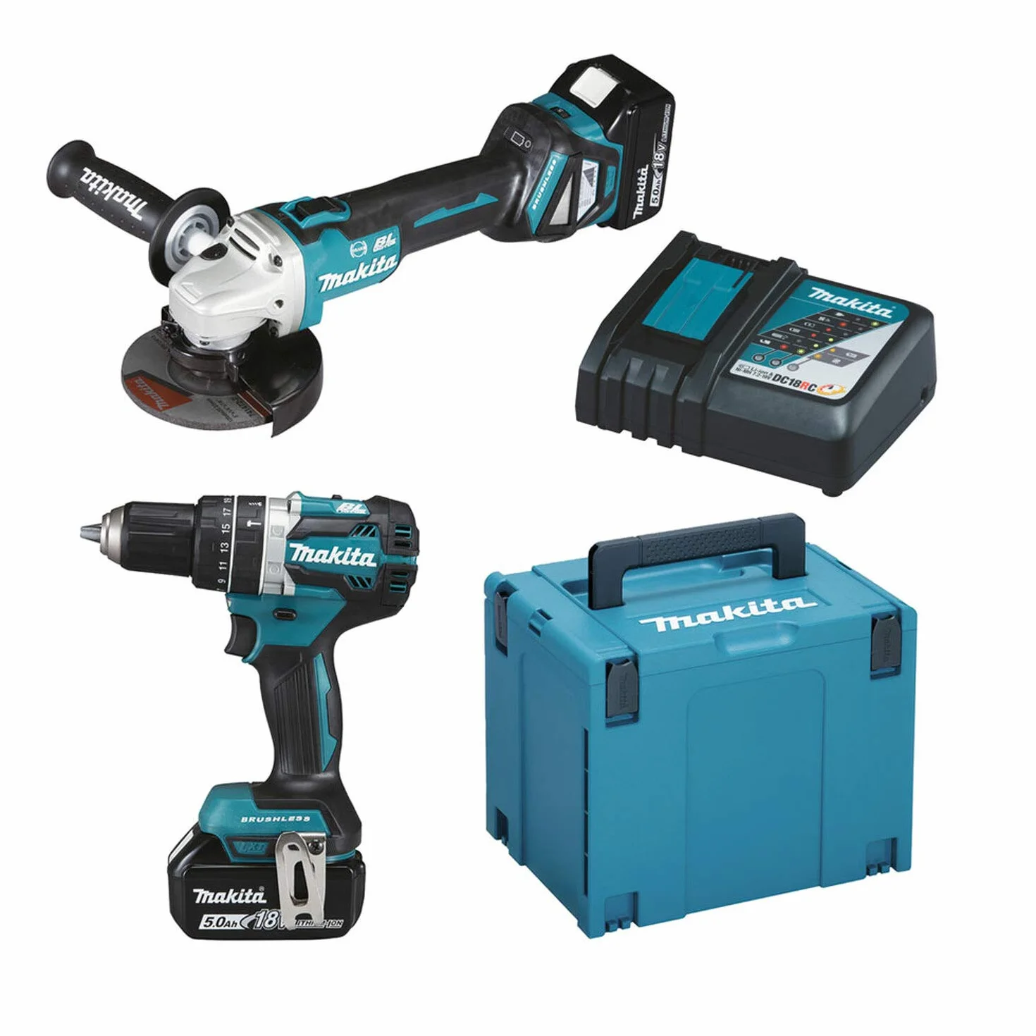 Makita Specjalny zestaw LXT 18 V DLX2272TJ E-06616 uniwersalny zestaw narzędzi w walizce 120-częściowy