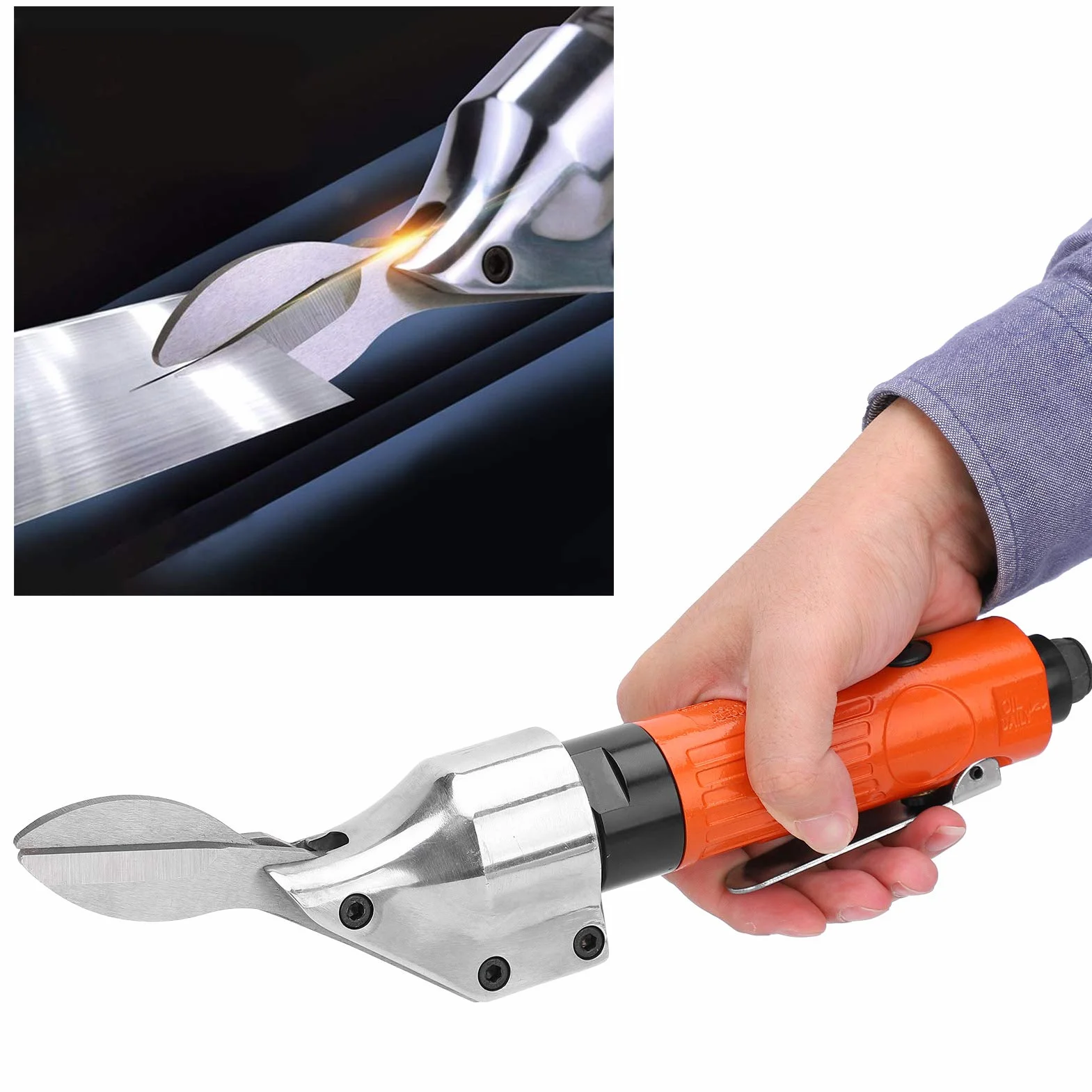 Nożyce do Metalu, Nożyce Pneumatyczne 1/4 Cala Nożyce do Metalu do Cięcia Blachy Nożyce do Cięcia Blachy 22000 Obr./min Pneumatyczne Nożyce do Metalu Stalowe Nożyczki z Prostym