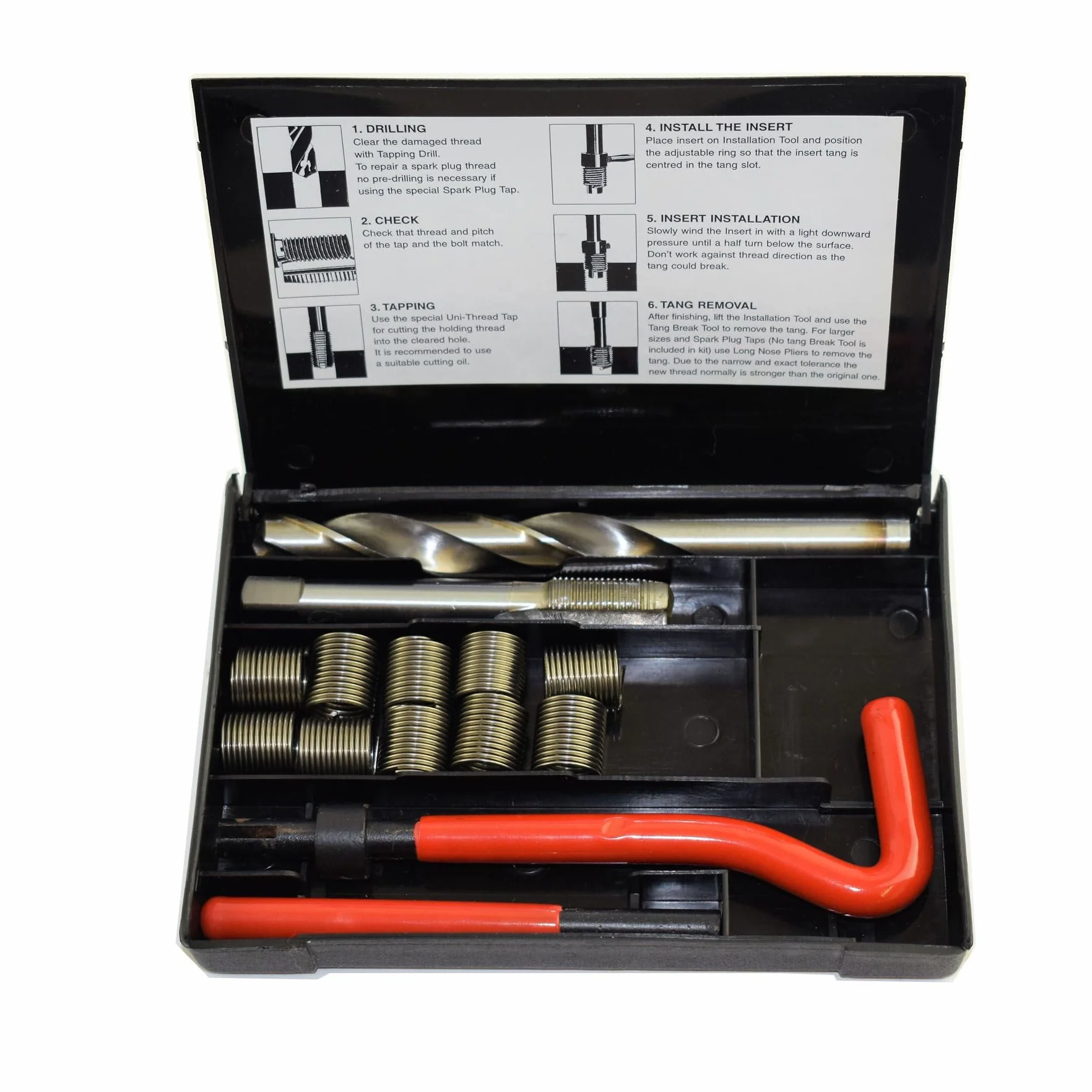 AB Tools-Uninitwa 1/2" x 20 UNF Imperialny zestaw frezów naprawczych do kranu Helicoil uszkodzone nici 14 szt. zestaw