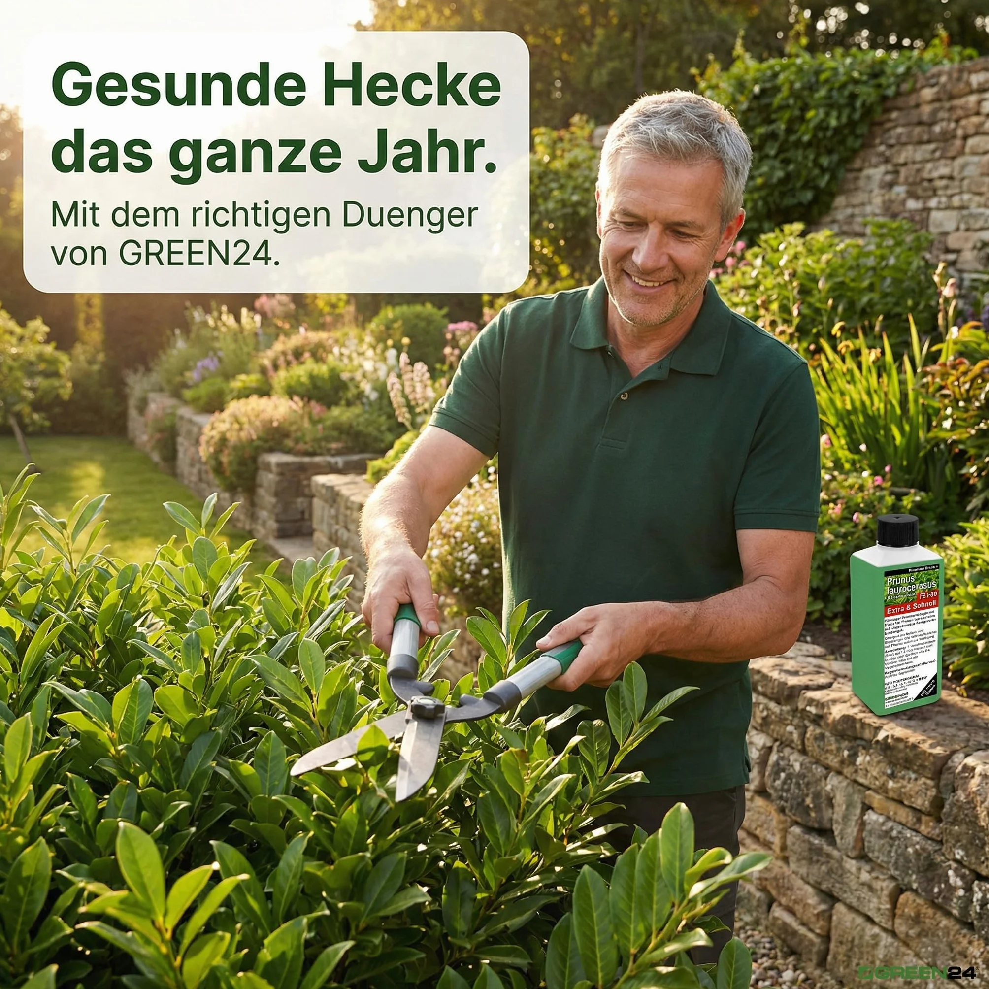 GREEN24 Nawóz laurowirowy FE PRO z żelazem Prunus laurocerasus NPK, nawóz płynny premium