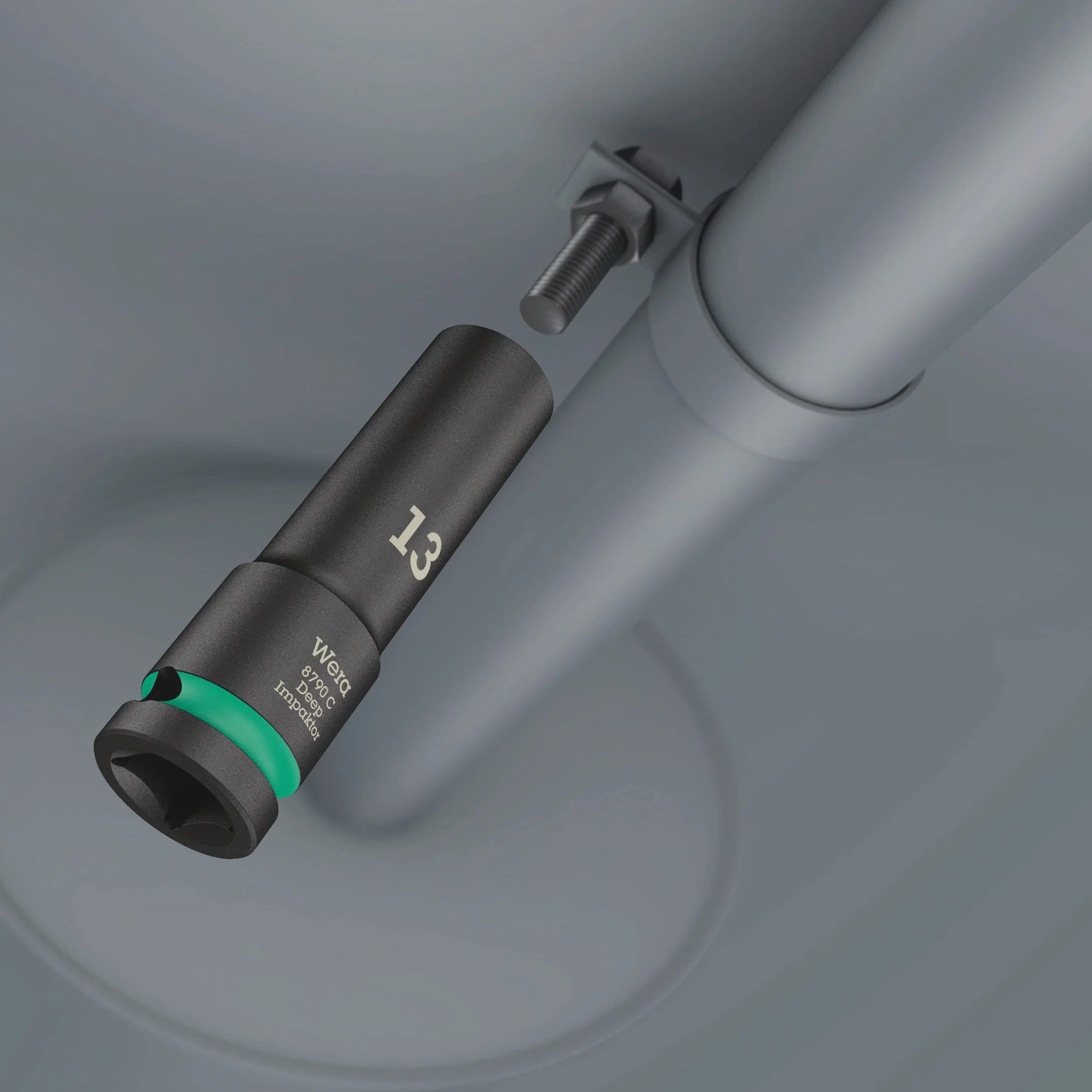 Wera 05004839001 8790 C Impaktor Deep nasadka na klucz nasadowy z napędem 1/2", cyjan, 24,0 x 83,0 mm, czarny