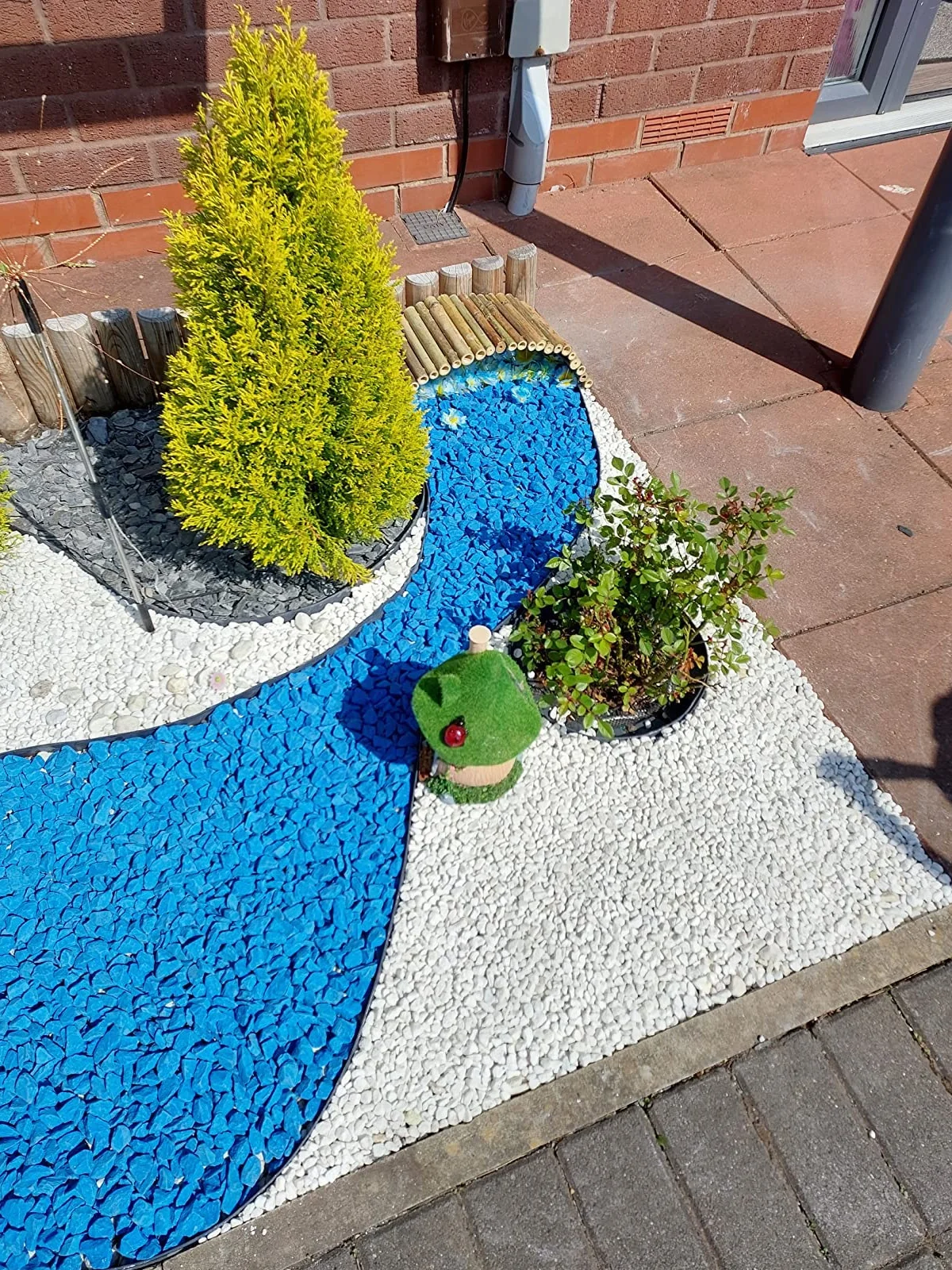 Kamienie dekoracyjne, dekoracyjne kamienie ogrodowe, niebieski (RockinColour Azure Blue), idealne do elementów dekoracyjnych, odporne na promieniowanie UV i warunki atmosferyczne, bezpieczna powłoka