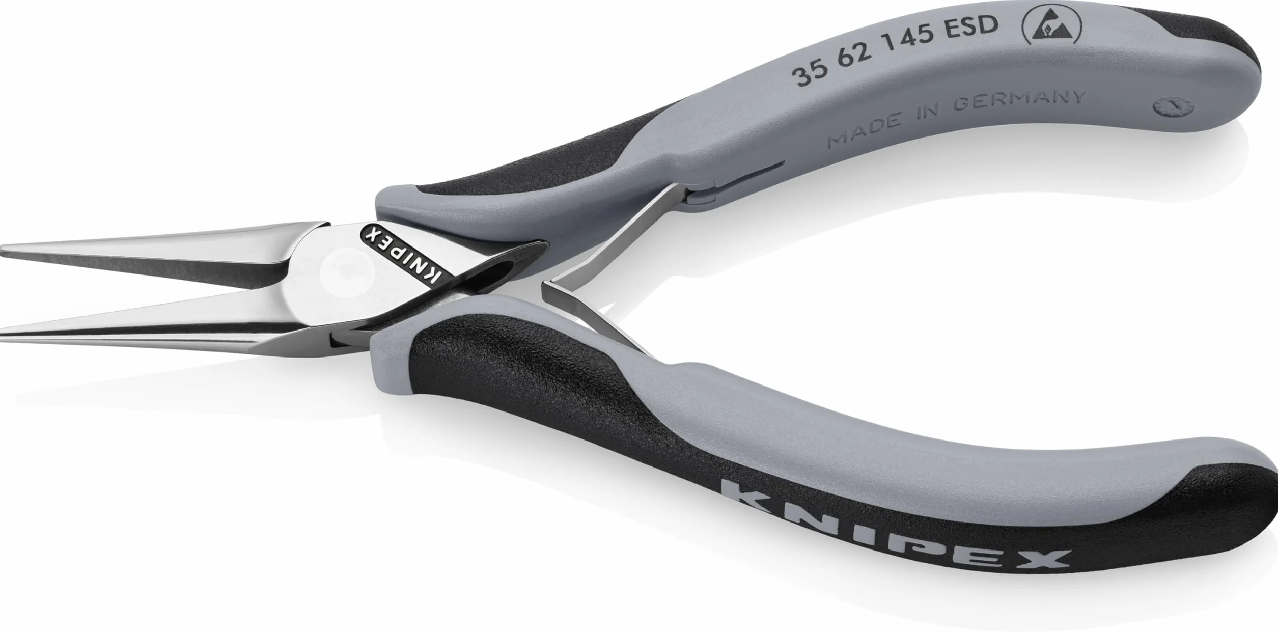 KNIPEX Szczypce ESD dla elektroników ze złączem wsuwkowym polerowana na wysoki połysk z osłonkami wielokomponentowymi 145 mm, 35 62 145 ESD