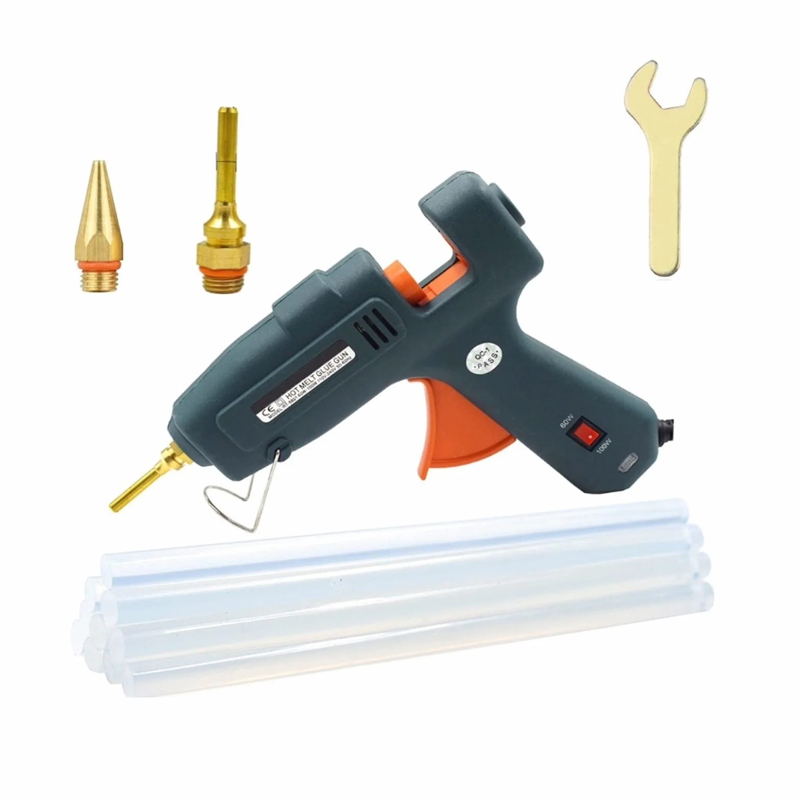 Pistolet Do Klejenia Na Gorąco Z Klejem W Sztyfcie O Średnicy 11mm Pistolety Przemysłowe Termoelektryczne Narzędzie Do Pomiaru Temperatury Ciepła(Set-6W)
