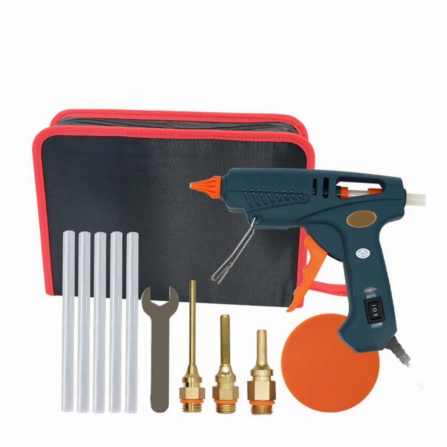 Pistolet Do Kleju Na GorąCo Pistolet Do Klejenia Torba Na Narzędzia Pistolet Do Klejenia Na Gorąco Miedziana Dysza Do 11mm Klej W Sztyfcie Domowe Rękodzieło DIY Klej Gorący Pistolet(Set D)