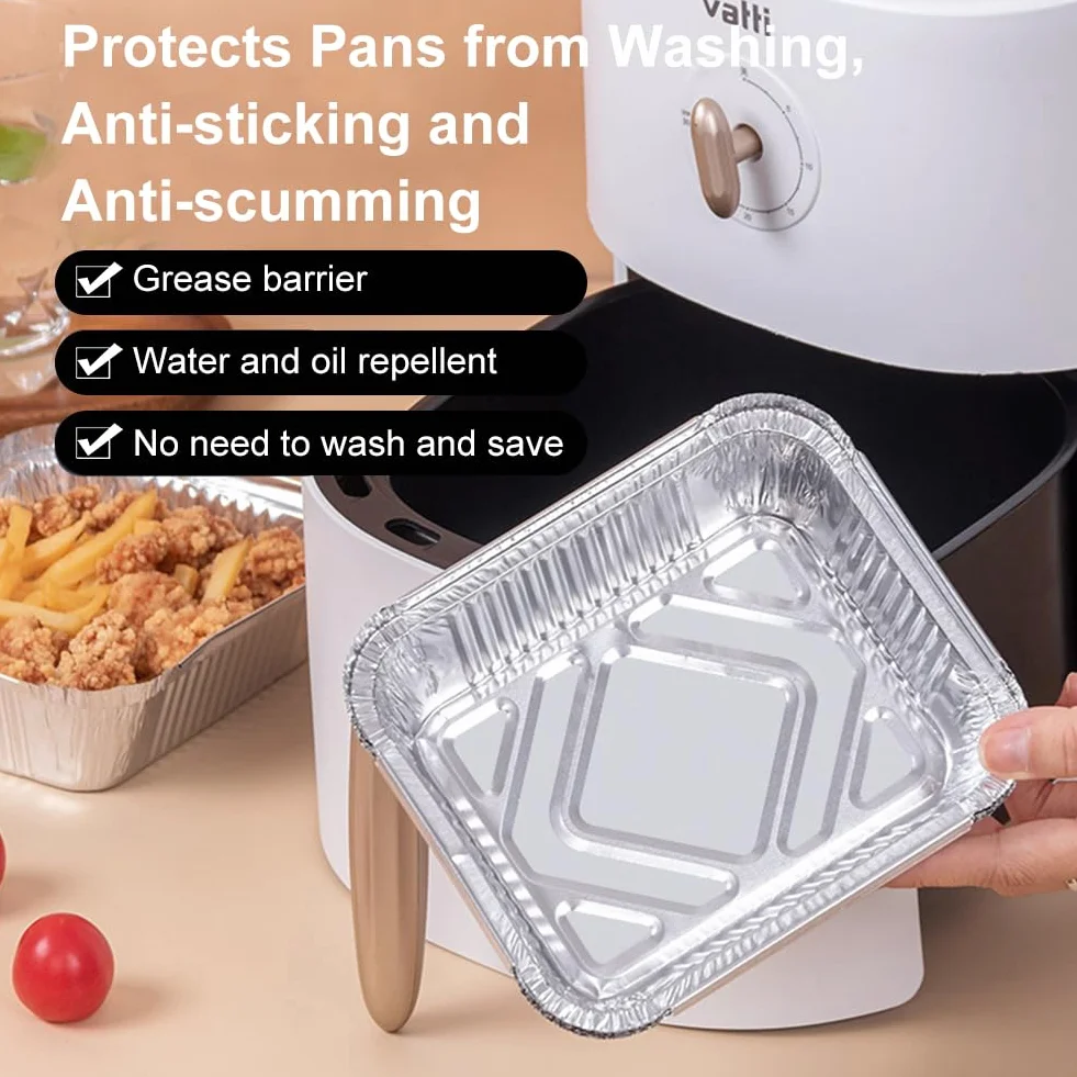 Miseczki aluminiowe，Aluminiowe tacki do grilla, tacki ociekowe, tacki do grillowania – 25 sztuk jednorazowych misek z folii aluminiowej, pasują do pieczenia, smażenia, gotowania