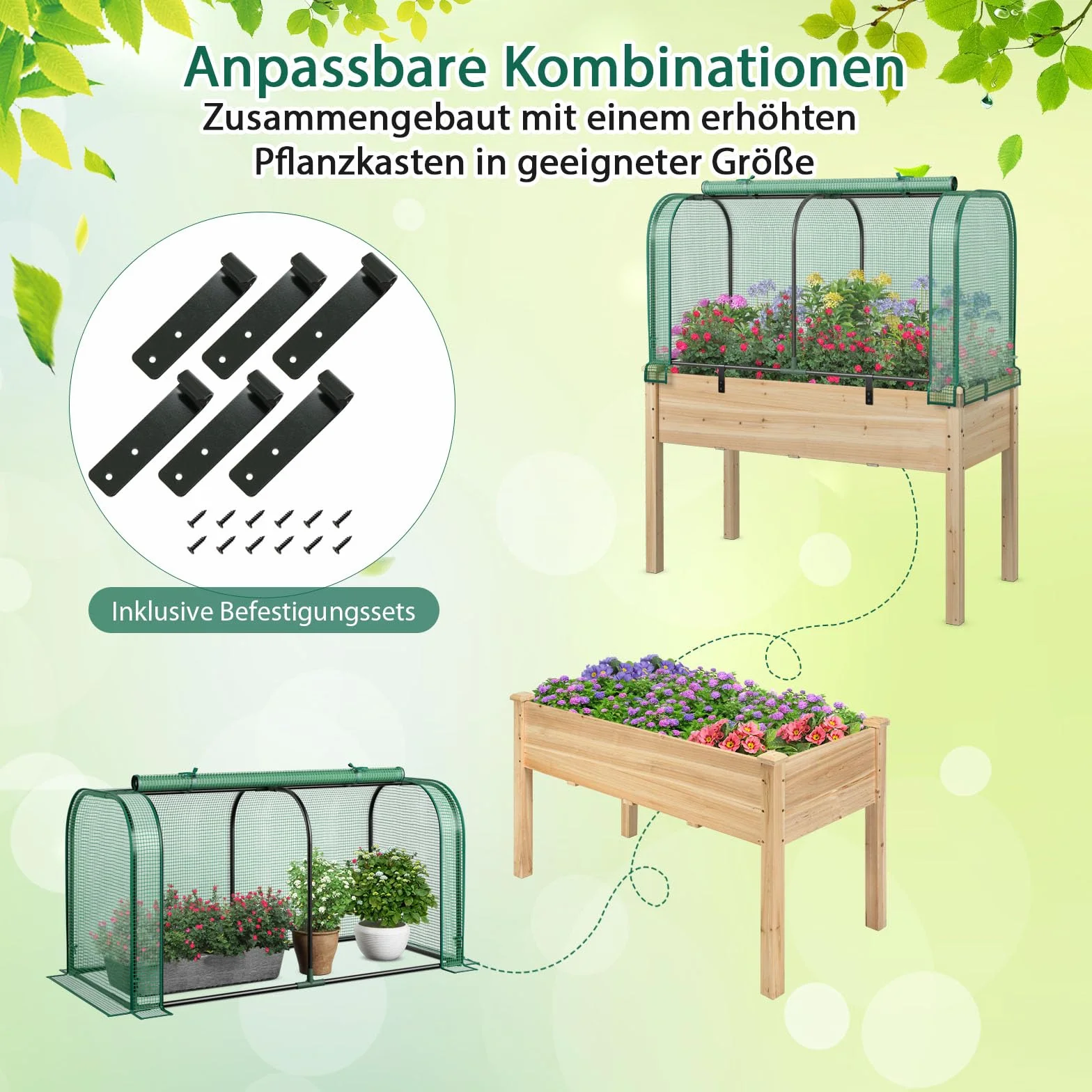 GOPLUS Mini szklarnia na pomidory z drzwiami przesuwnymi i metalową ramą 118 x 55 x 60