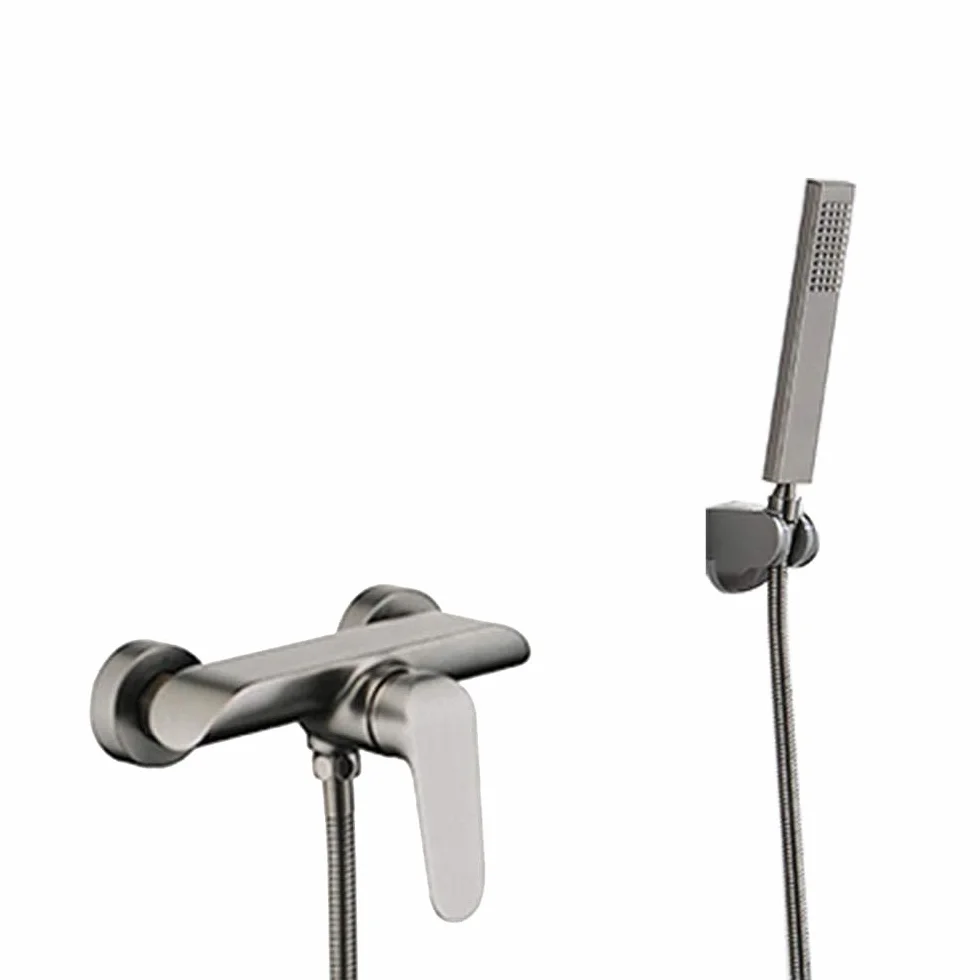 Bateria Łazienkowa Z Mieszaczem I Prysznicem Bateria Ścienna Do Wanny/Wanny/Prysznica Zestaw Baterii Ściennych Do Wanny Z Zimną I Ciepłą Wodą Bateria Prysznicowa -,Wall Mounted Bath Tap Grayb