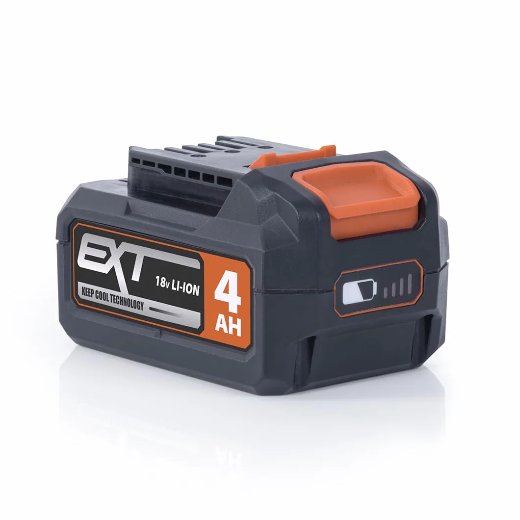 Evolution Power Tools Akumulator litowo-jonowy Li-Ion do narzędzi bezprzewodowych, kompatybilny ze wszystkimi narzędziami akumulatorowymi Evolution i Erbauer EXT, ładowarka do nabycia osobno 18 V 4 Ah