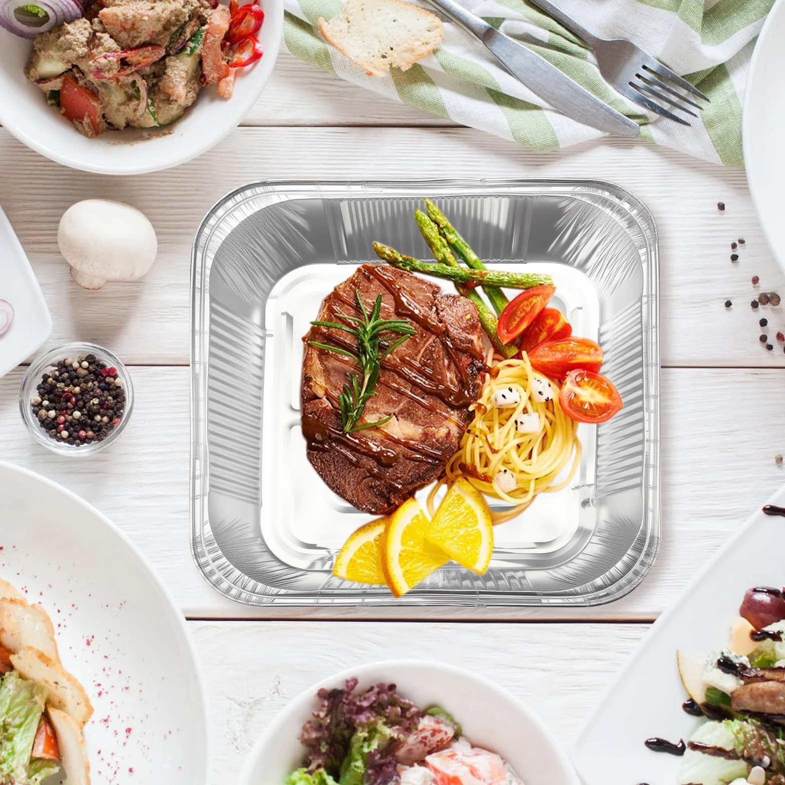 VOSSOT Aluminiowa tacka do grilla, 30 sztuk, 20 cm, odporne na piekarnik, do grilla, pieczenia, pikników, frytkownicy na gorące powietrze, do grilla gazowego i węglowego, odporna na pieczenie
