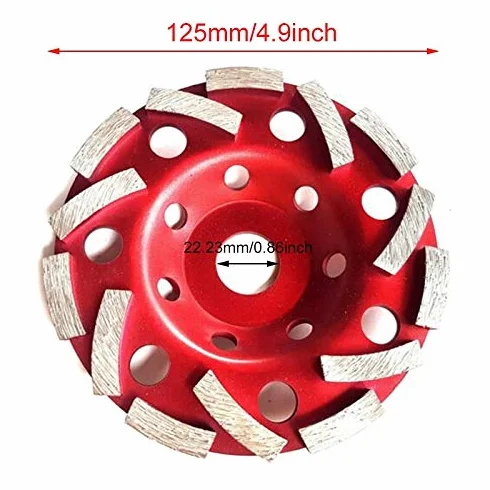 Diamentowa tarcza garnkowa, diamentowa tarcza szlifierska 125 mm, podwójna turbo ściernica, narzędzia do betonu, tarcza szlifierska, tarcza garnkowa do cięcia