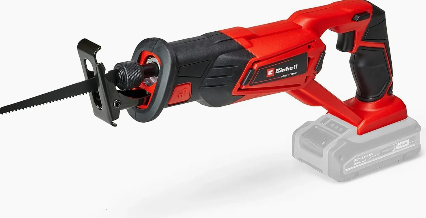 Einhell Akumulatorowa piła szablasta TE-AP 18 Li Solo Power X-Change & Einhell Power X-Change Akumulator z Ładowarką, Czarny/Czerwony, ‎