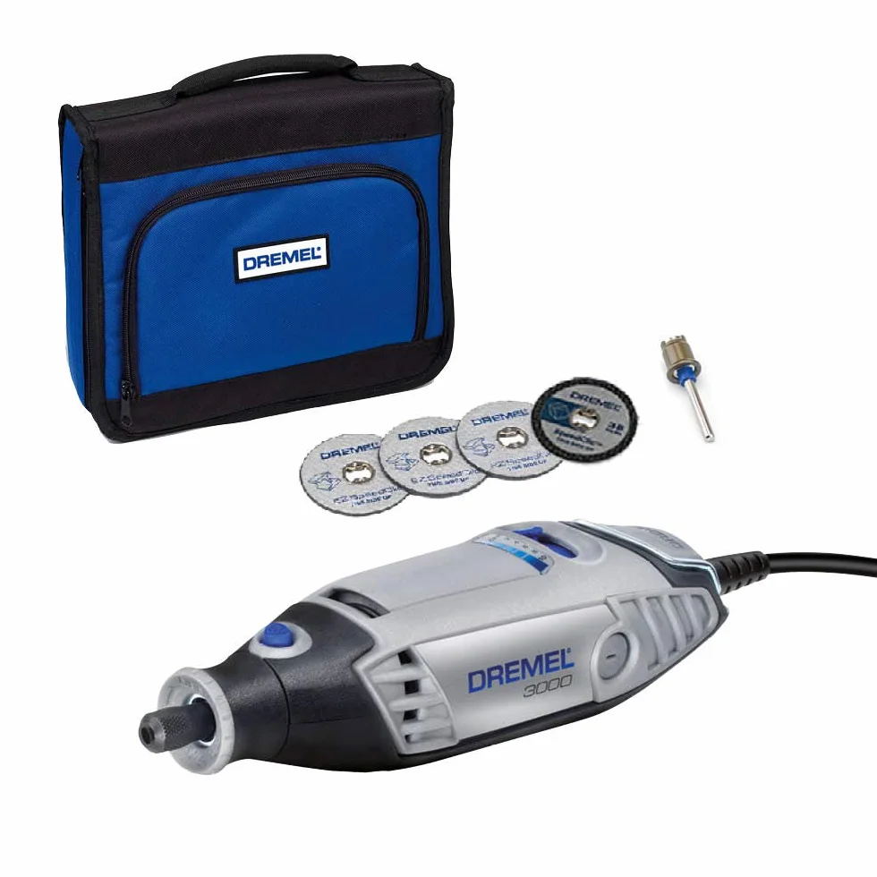 Dremel 3000 narzędzie obrotowe 130 W, zestaw narzędzi wielofunkcyjnych Amazon Exclusive z 5 akcesoriami, zmienna prędkość obrotowa 10.000-33.000 obr.