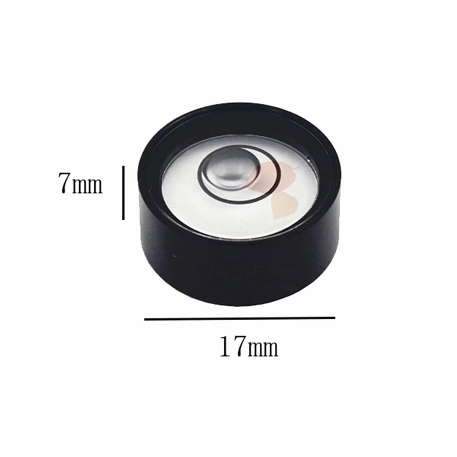 1 szt. przezroczysta okrągła metalowa poziomica bąbelkowa średnica 17 mm 18 mm poziomy płaski element przyrządu pomiarowego do poziomowania wody