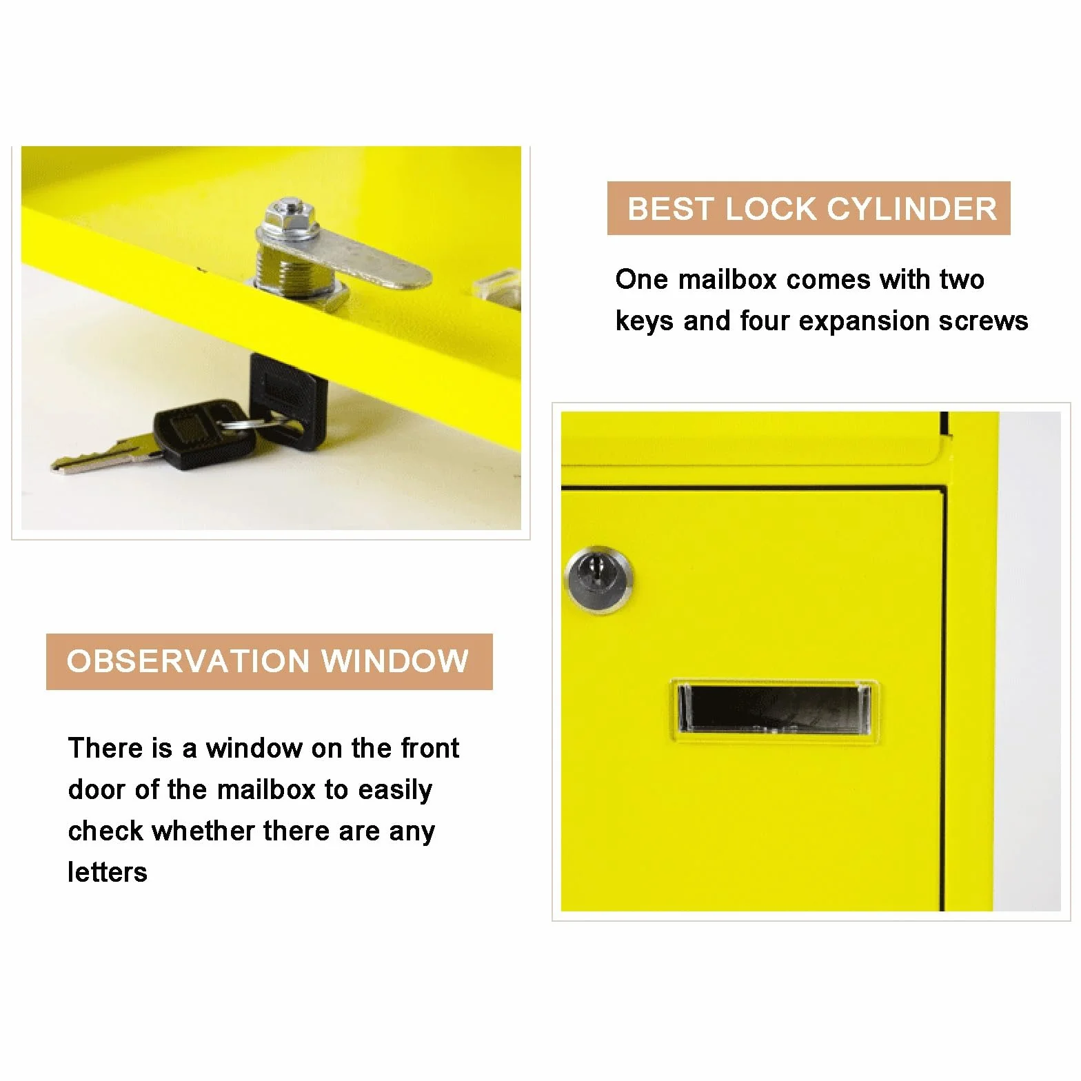 Large Capacity Mailboxes with Combination Lock, Mailboxes for Outside with Slot for Envelope, Wall Mount Mail Box, Weatherproof(Blue)
