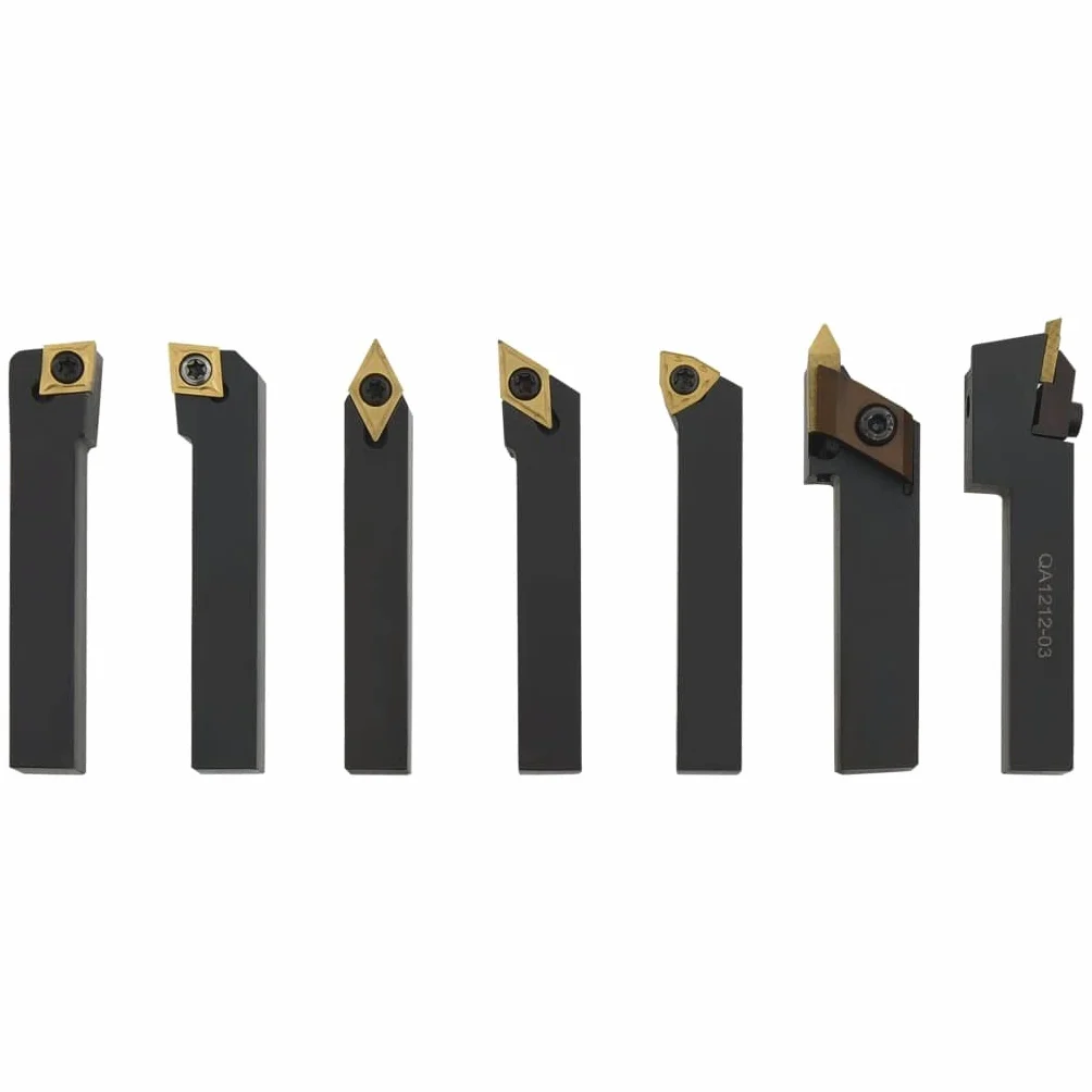 Zestaw dłut tokarskich 12-częściowy z płytkami dwustronnymi 12 x 12 mm do obróbki metalu i drewna, łącznie z akcesoriami, idealny do warsztatu, na plac budowy, dla majsterkowiczów, trwały