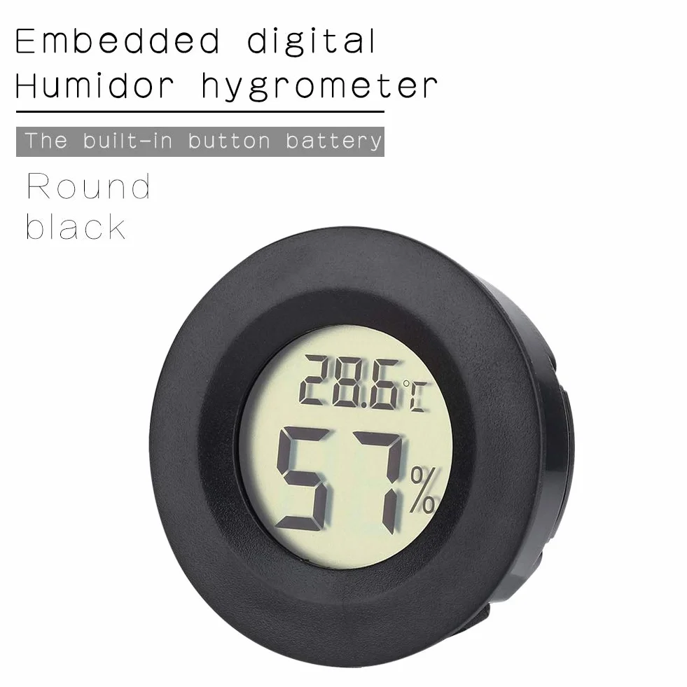 Cyfrowy termometr higrometrowy do cygar LCD -50°C 70°C wilgotność 10-99%