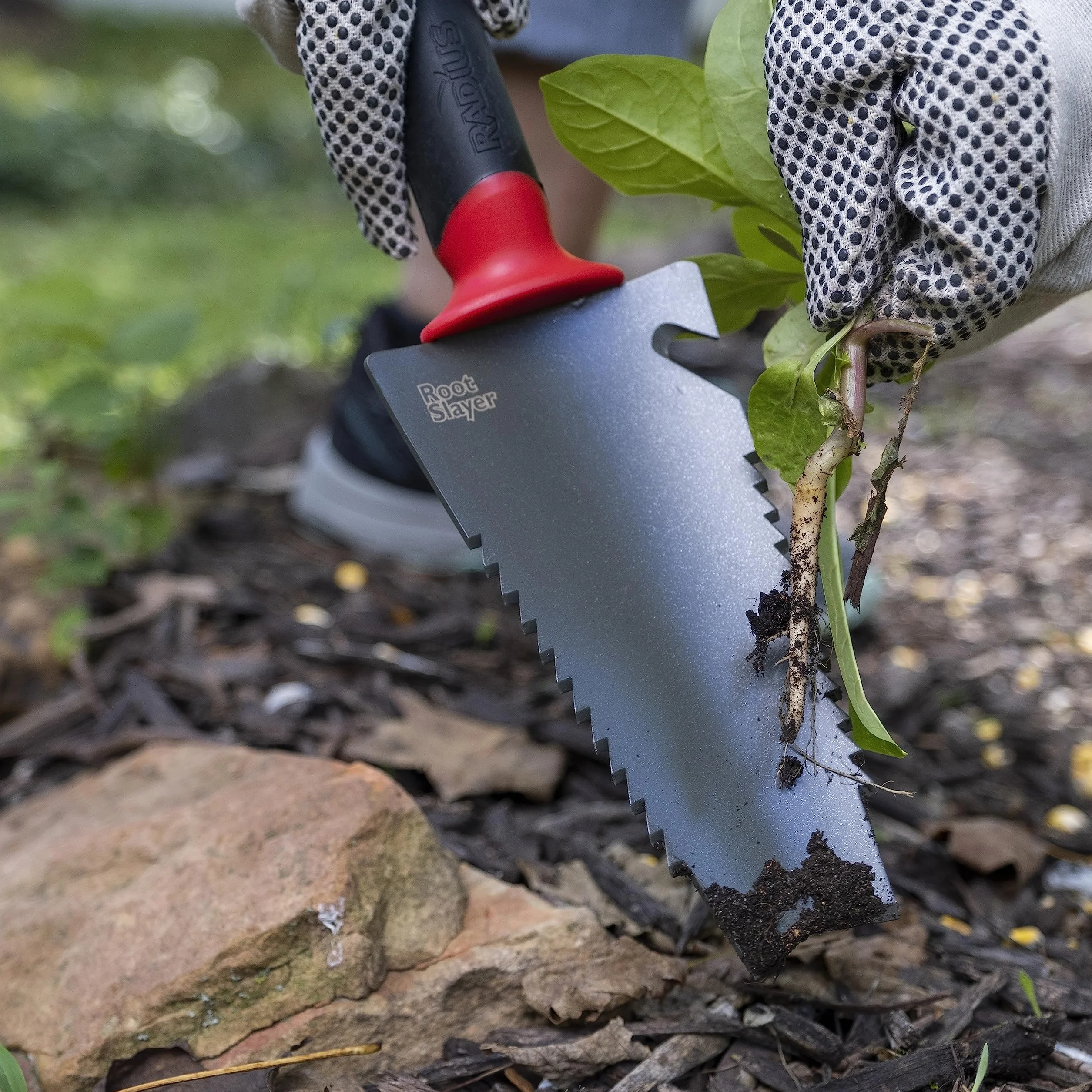 Radius Garden Root Slayer Carbon stalowa łopatka ręczna, czerwona, rowel