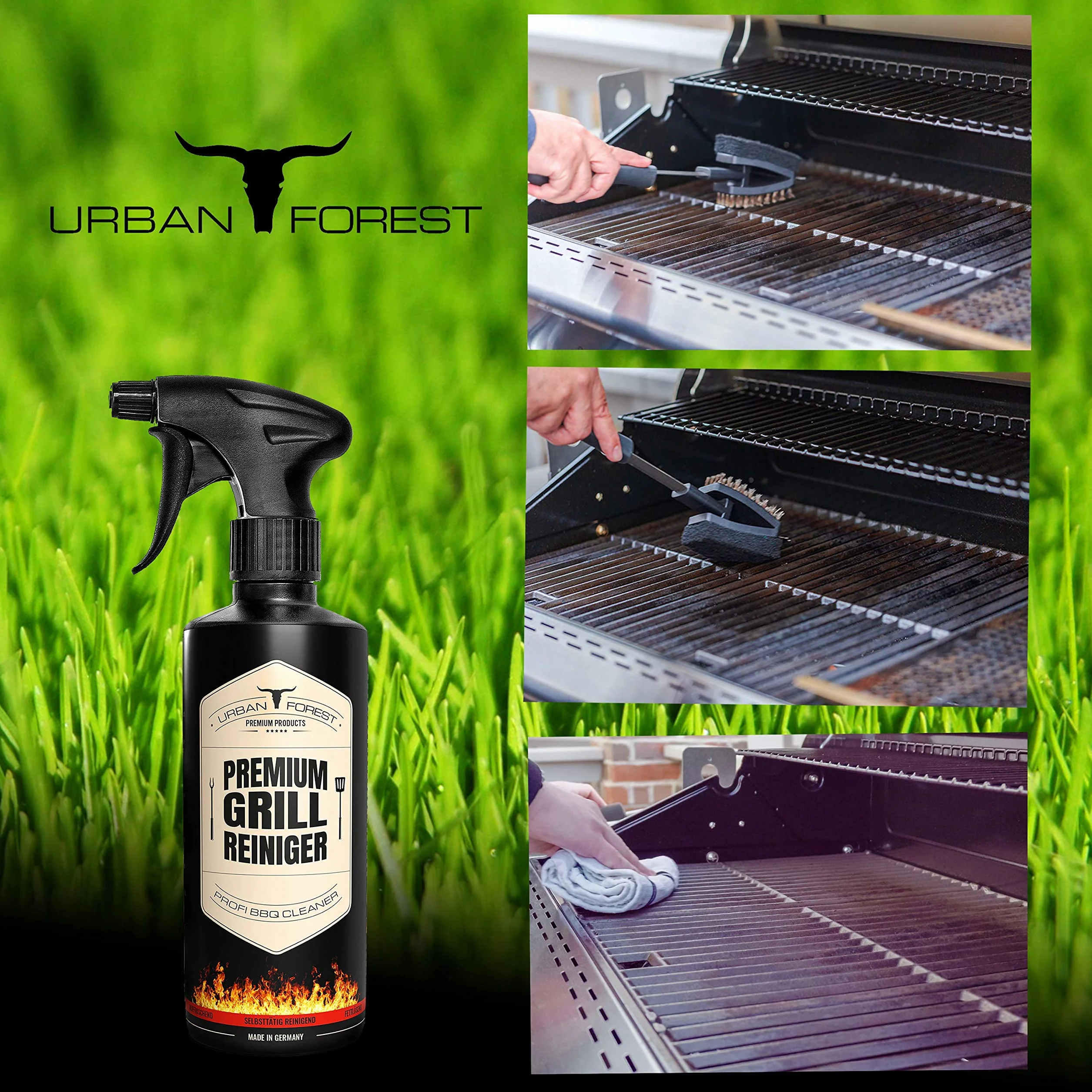 URBAN FOREST® środek do czyszczenia grilla 500 ml do rusztu ze stali nierdzewnej