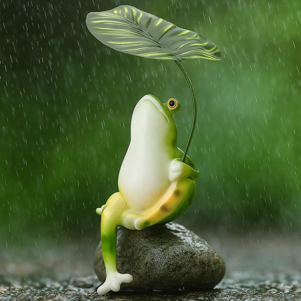 HENGBIRD Żaba dekoracyjna figurka ogrodowa z żywicy odporna na warunki atmosferyczne do oczka wodnego