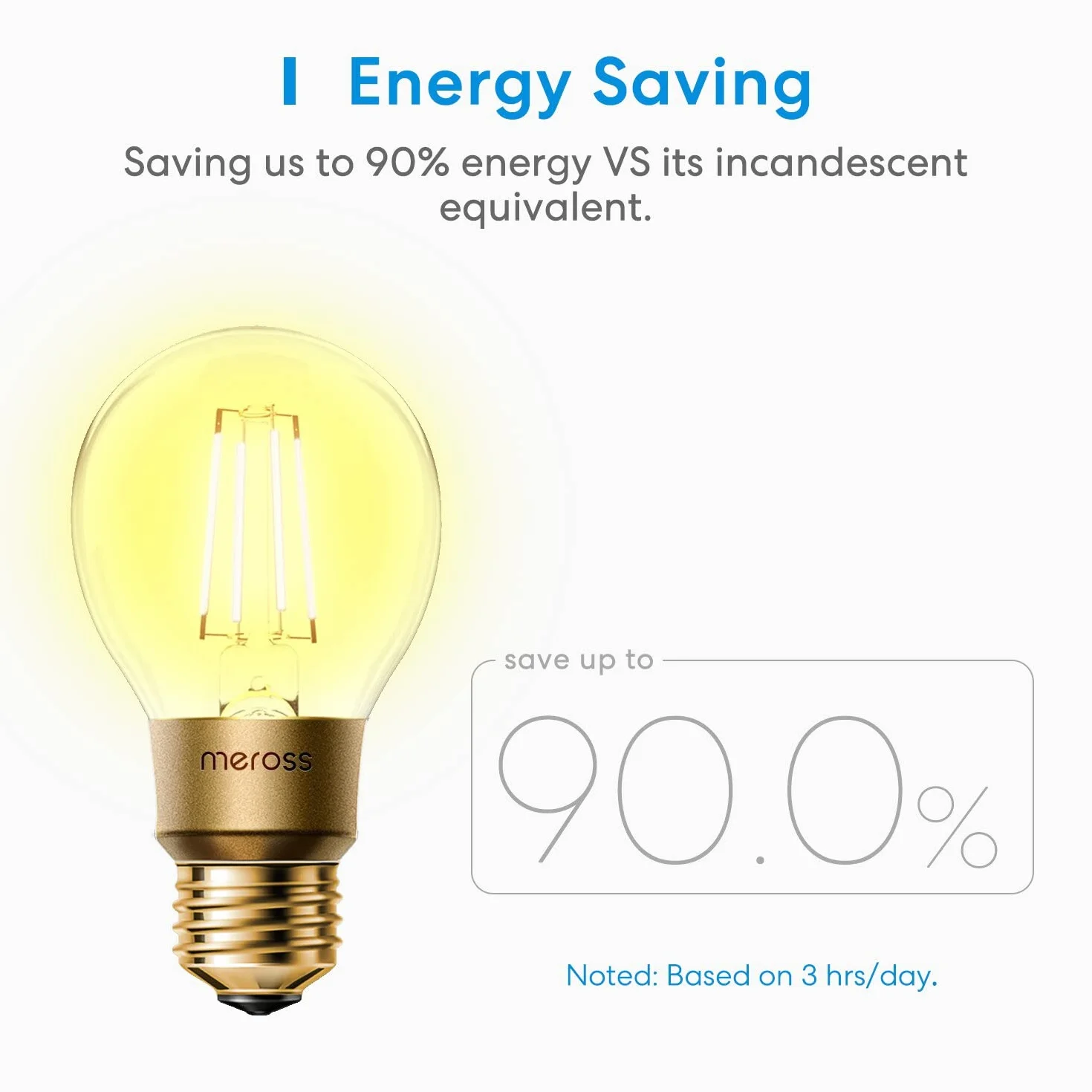 Meross Żarówka LED WiFi, inteligentna żarówka Edisona E27 kompatybilna z Apple HomeKit, Siri, Alexa i Google Home, 810 LM ściemnialna żarówka WiFi Ciepła biel 2700 K (odpowiednik 60 W)
