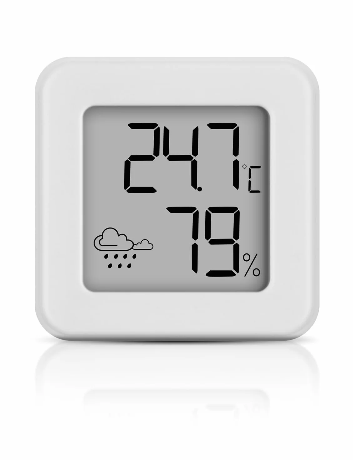 Mini termometr cyfrowy z higrometrem, monitor temperatury w pomieszczeniu i higrometr, wskaźnik temperatury i wilgotności powietrza (biały, 1 sztuka)