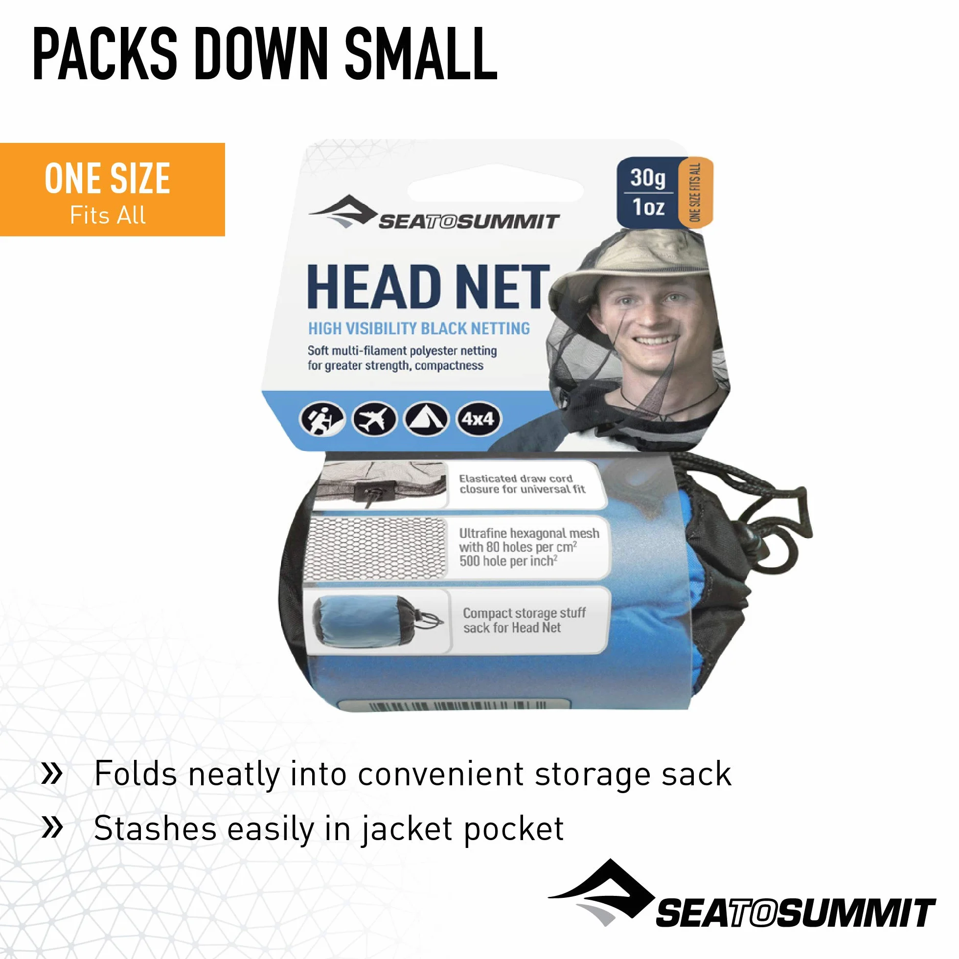 Sea to Summit Mosquito Net Mountaineering Trekking Head Net with Permethryna, Blue, Unisex Adult