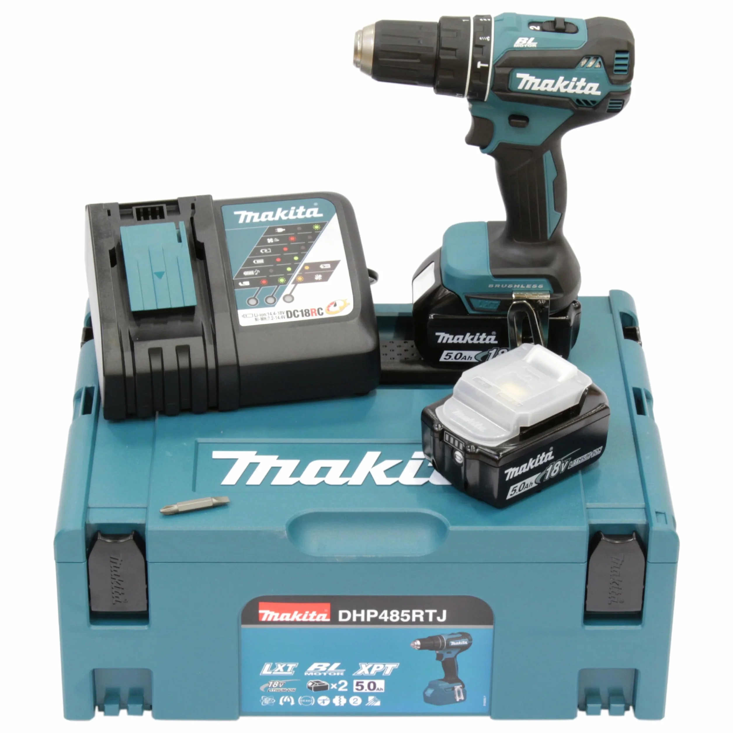 Makita Dhp485Rtj Wkrętarka, Zielony/Czarny, ‎25 x 7,9 x 18 cm; 1,8 kg