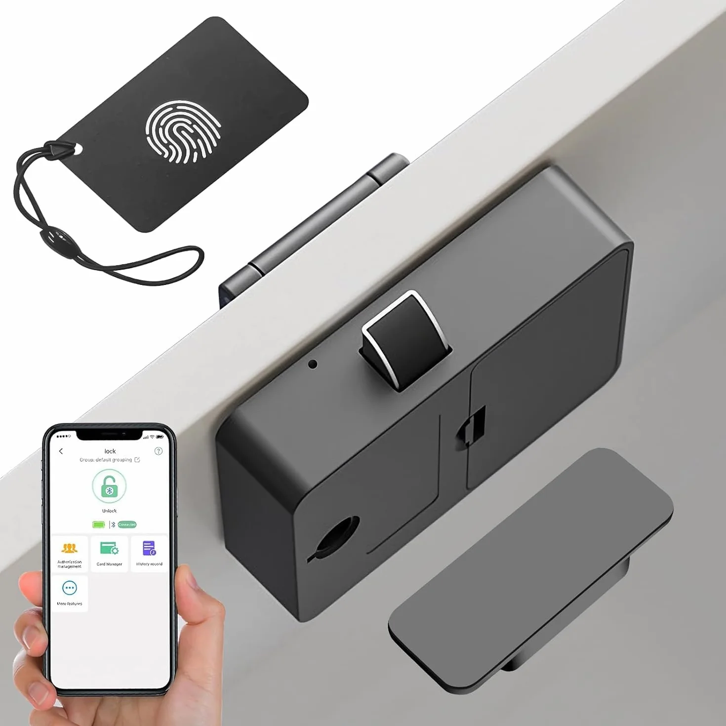 Inteligentny Zamek do Szuflad, Elektroniczny Zamek do Szafek z Aplikacją NFC, Xamek do Skrzynki Pocztowej, Zabezpieczenie Przed Dziećmi Bez Wiercenia do Szafek, Szuflad i Biurek