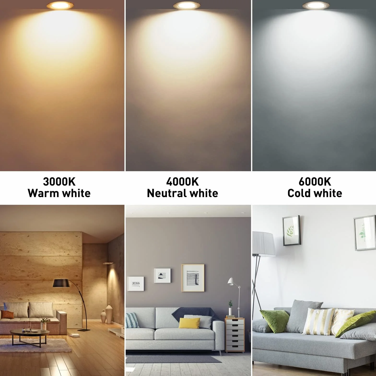 Lampa punktowa LED, ściemniana, ceramiczna, płaska, 230 V, 5 W, ciepła biel, IP44, czarna, zestaw 5 sztuk