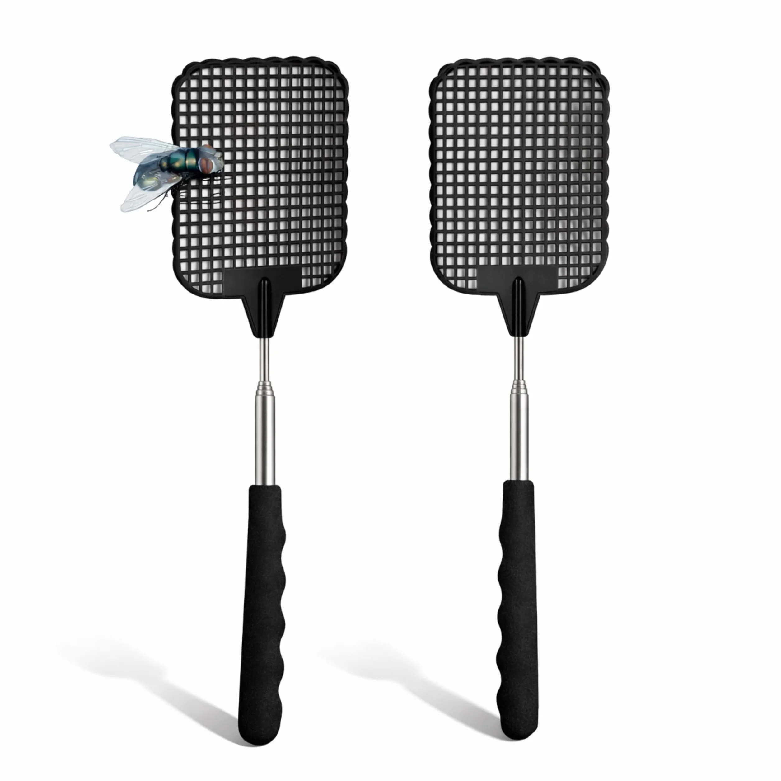 2x packi na muchy XXL 75 cm teleskopowe, wysuwane do zwalczania much, komarów i owadów