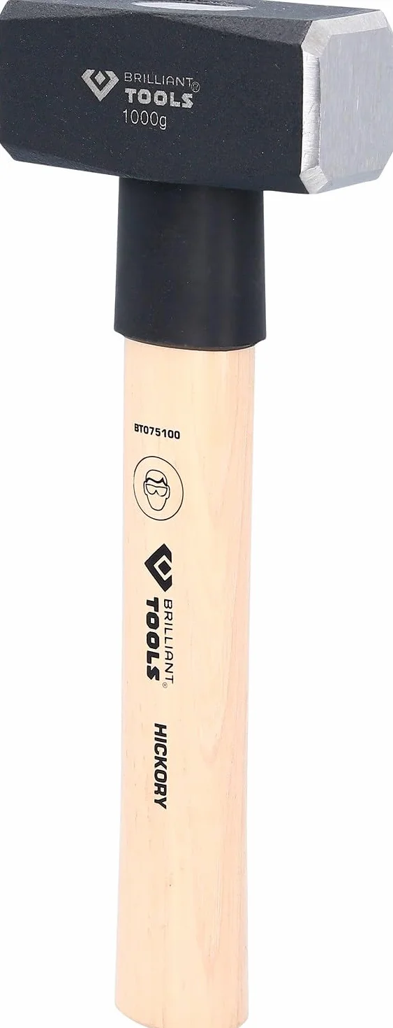 BRILLIANT TOOLS BT075100 Młotek dwuobuchowy z trzonkiem hickory, 1000 g [Powered by KS TOOLS]