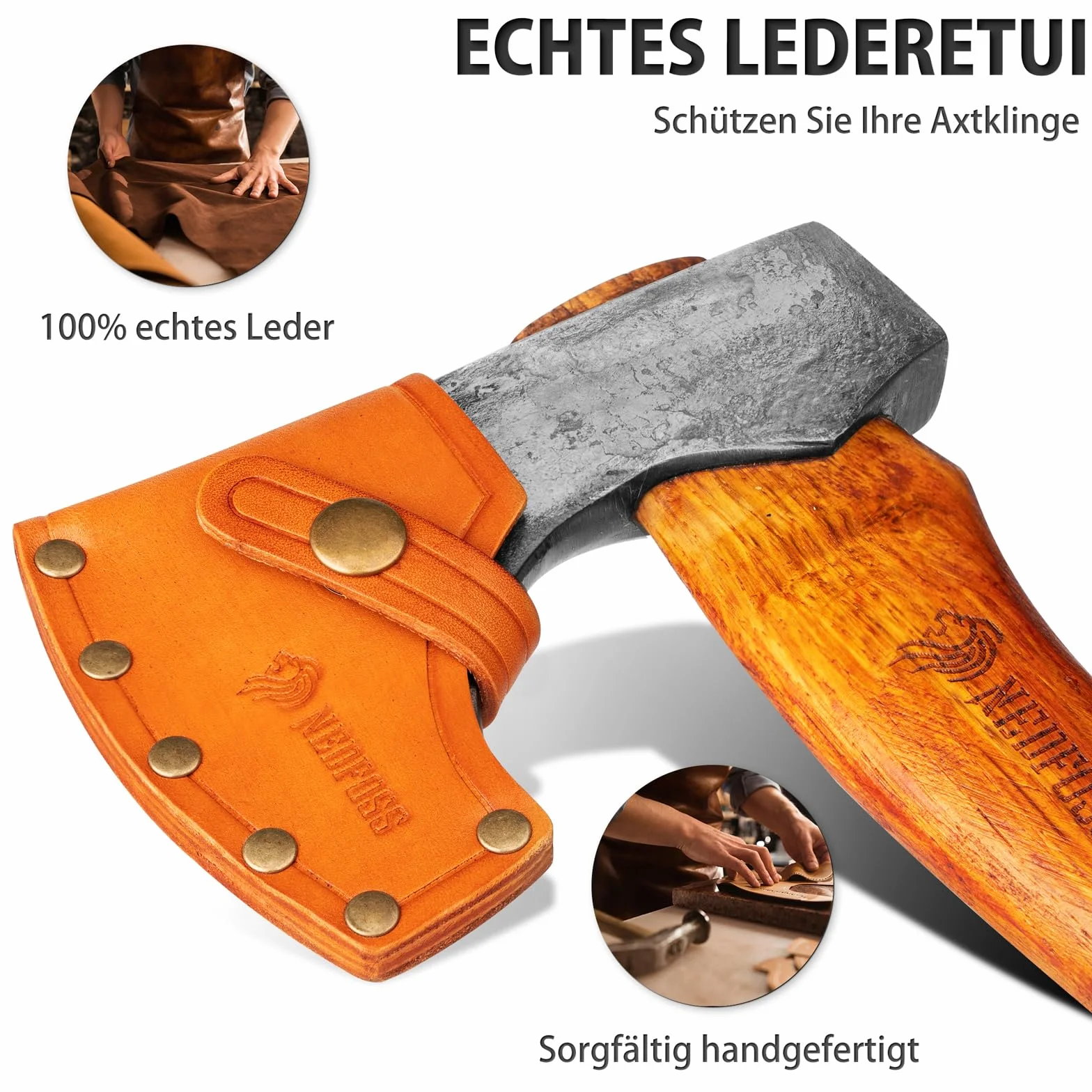 NedFoss Hippo Siekiera do rozłupywania drewna 780 g stal węglowa 33 cm Bushcraft
